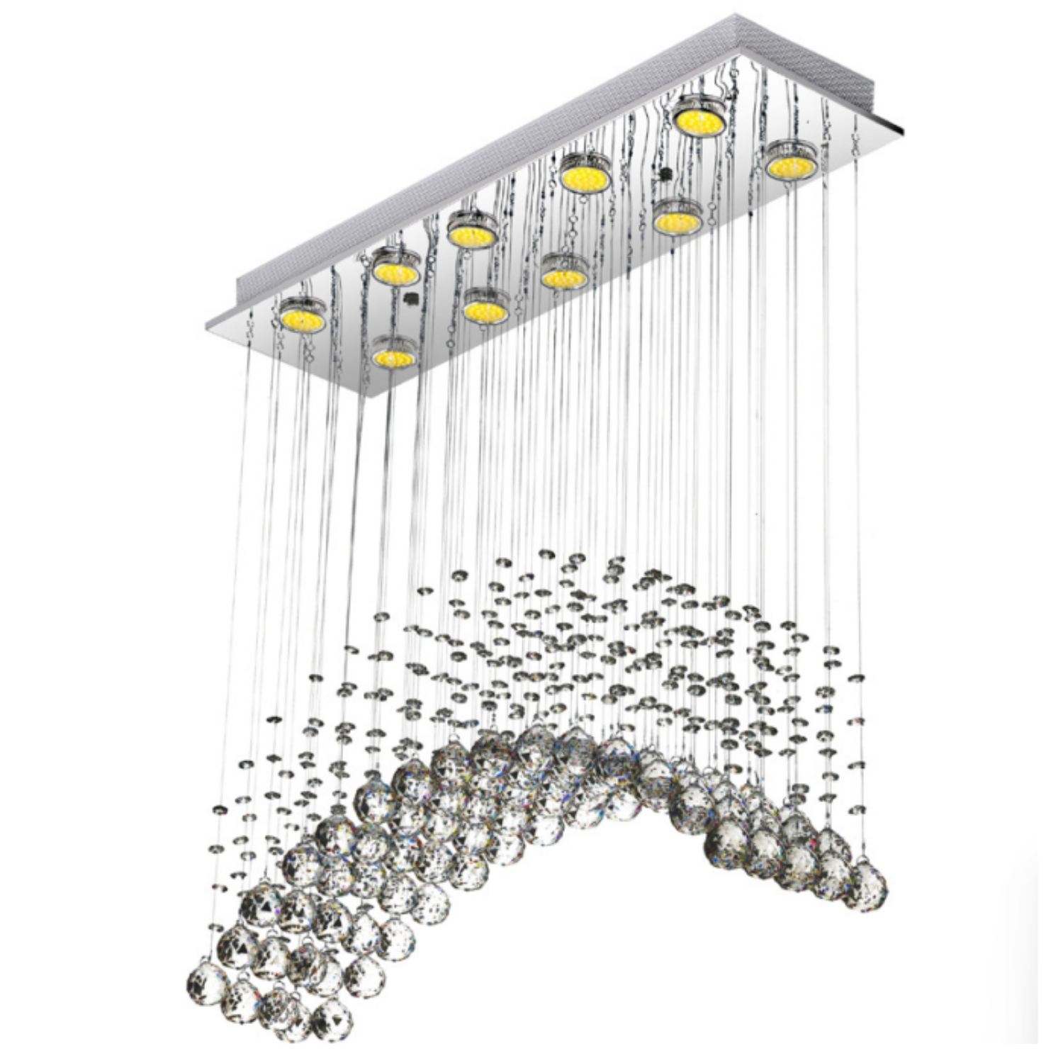 ARC-2R 10 Light Flush Mount Chandelier