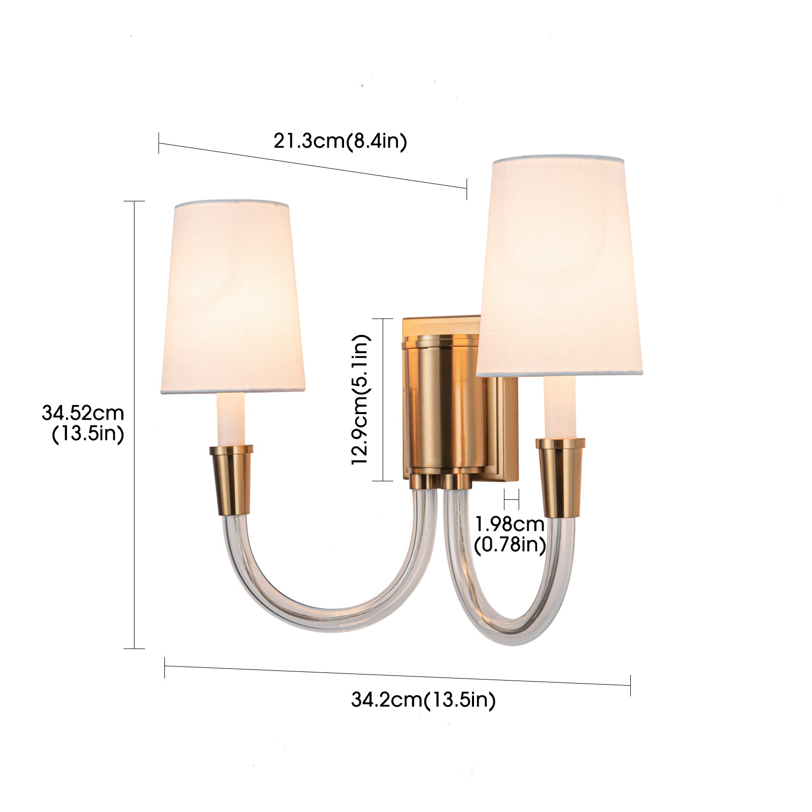 Libon 2 Light Gold Wall Sconce