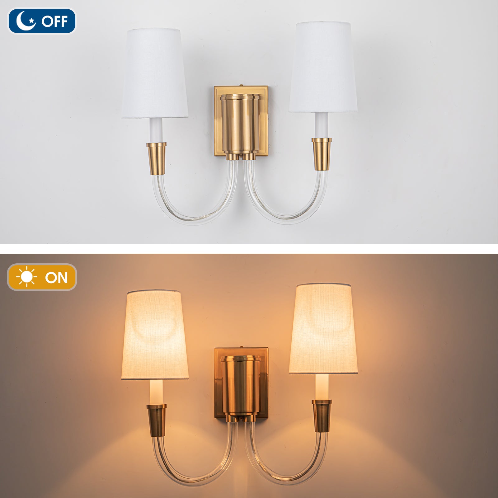 Libon 2 Light Gold Wall Sconce