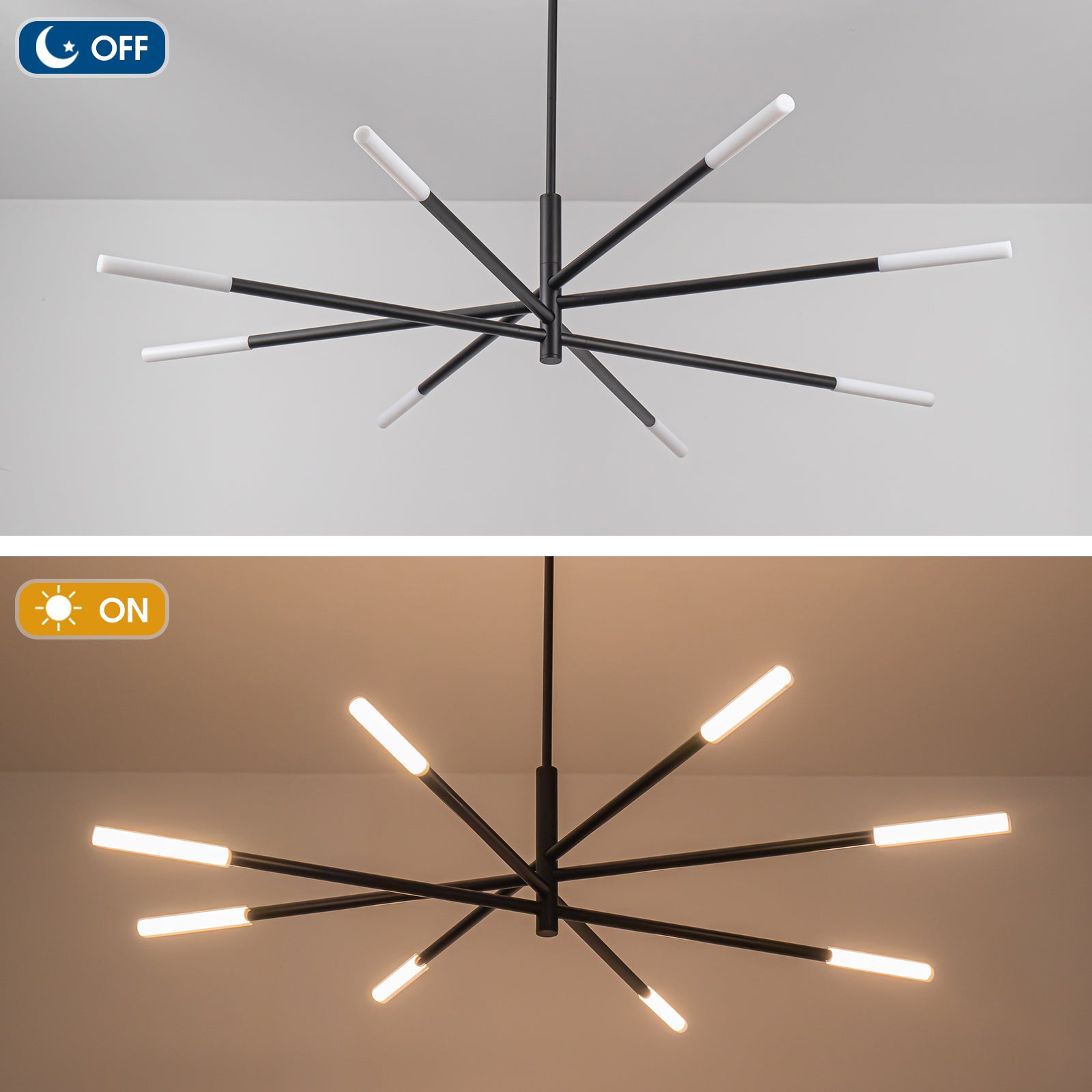 Alissa Modern Black 8 Light LED Pendant Light