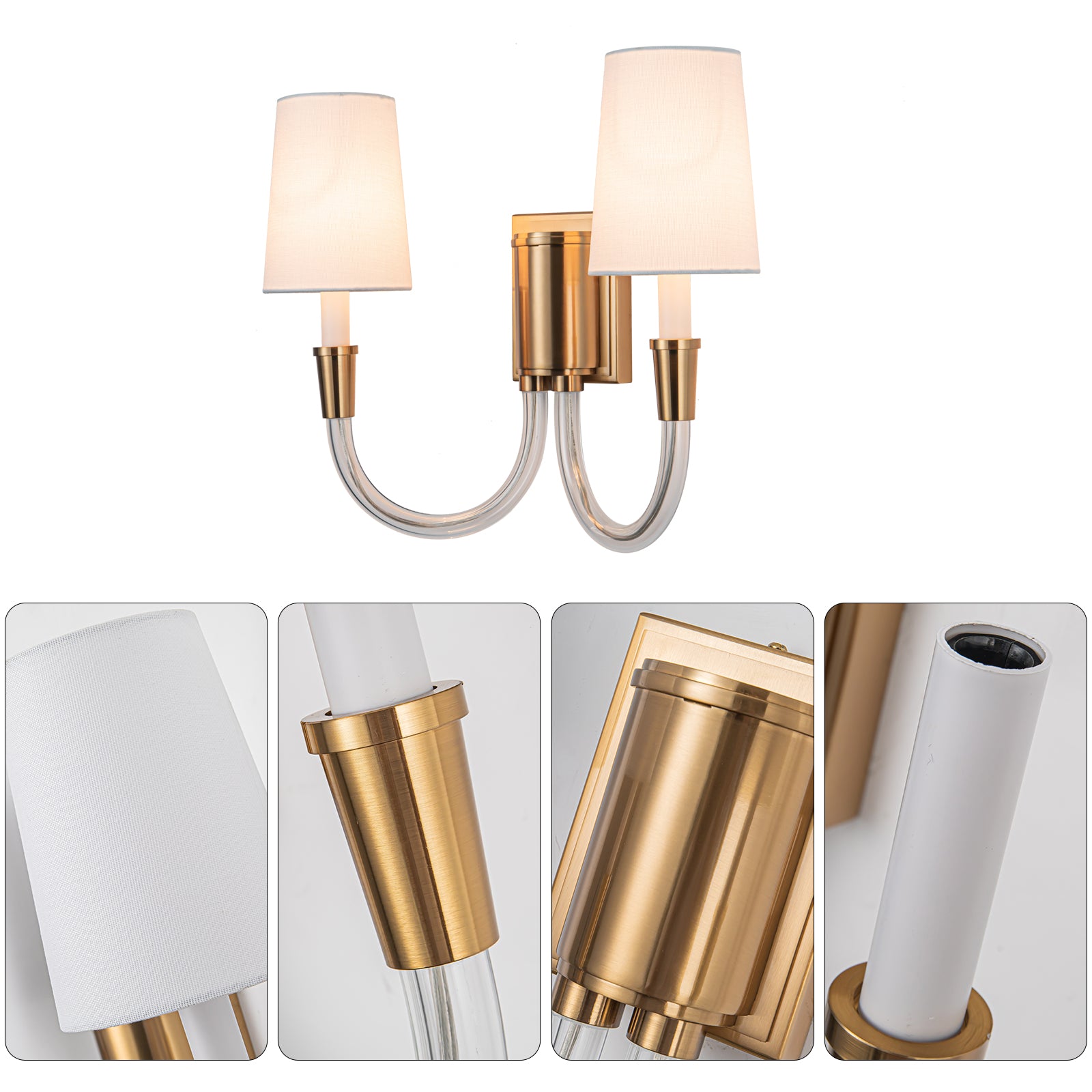 Libon 2 Light Gold Wall Sconce