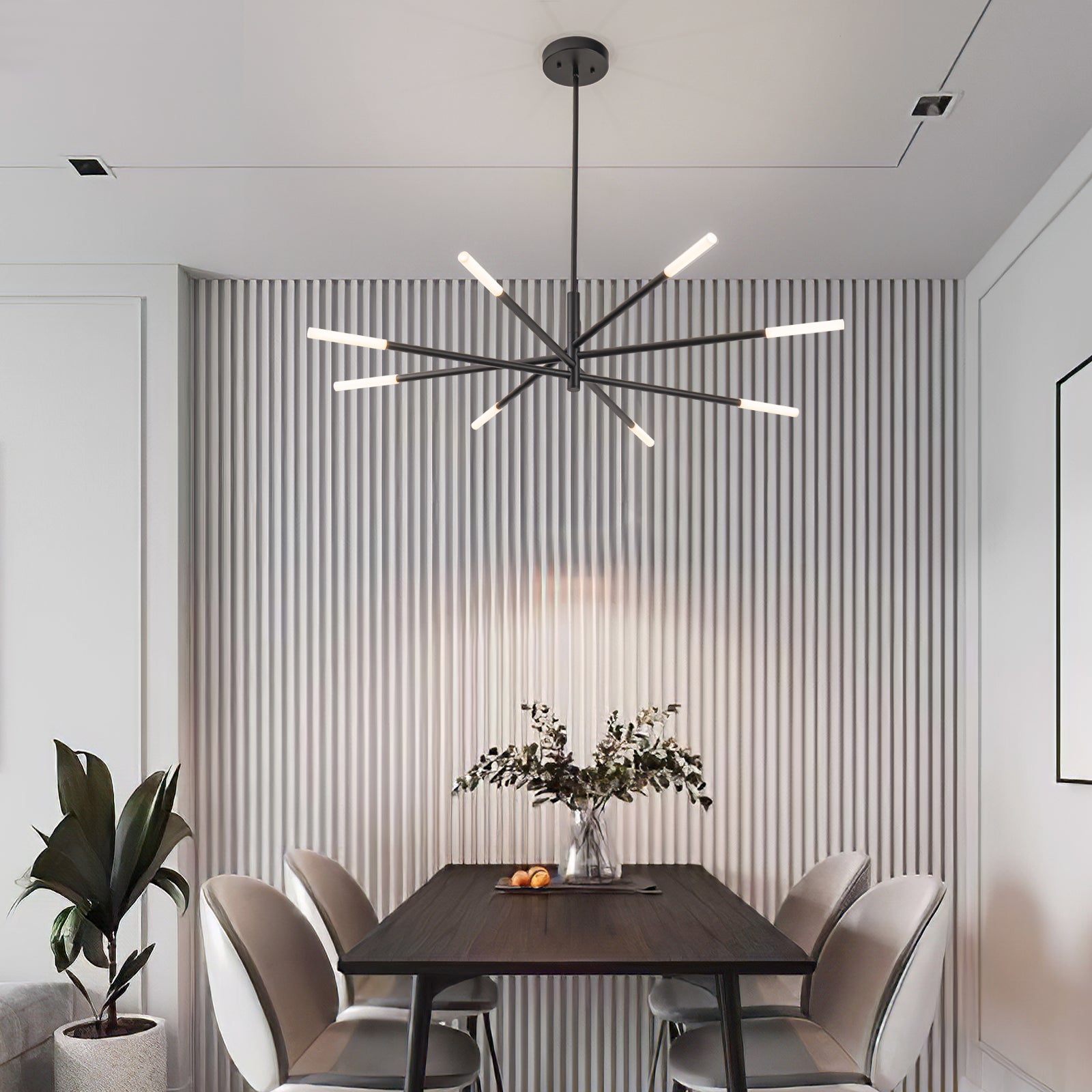 Alissa Modern Black 8 Light LED Pendant Light