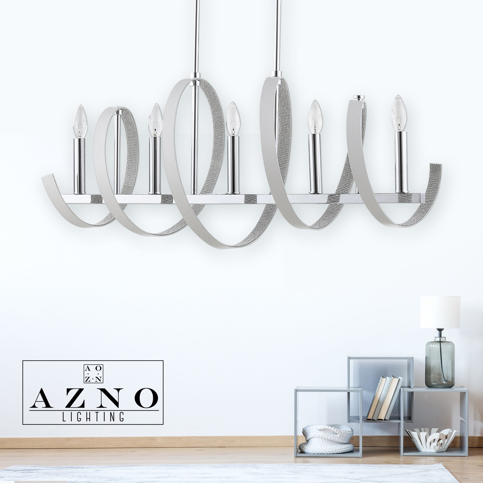 Spring 5 light Chrome Pendant