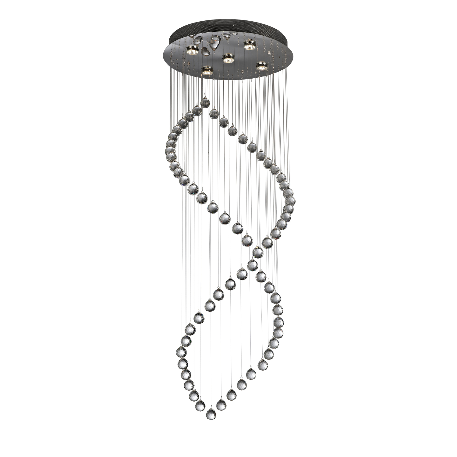 ARI 5 Light stainsteel flush mount chandelier