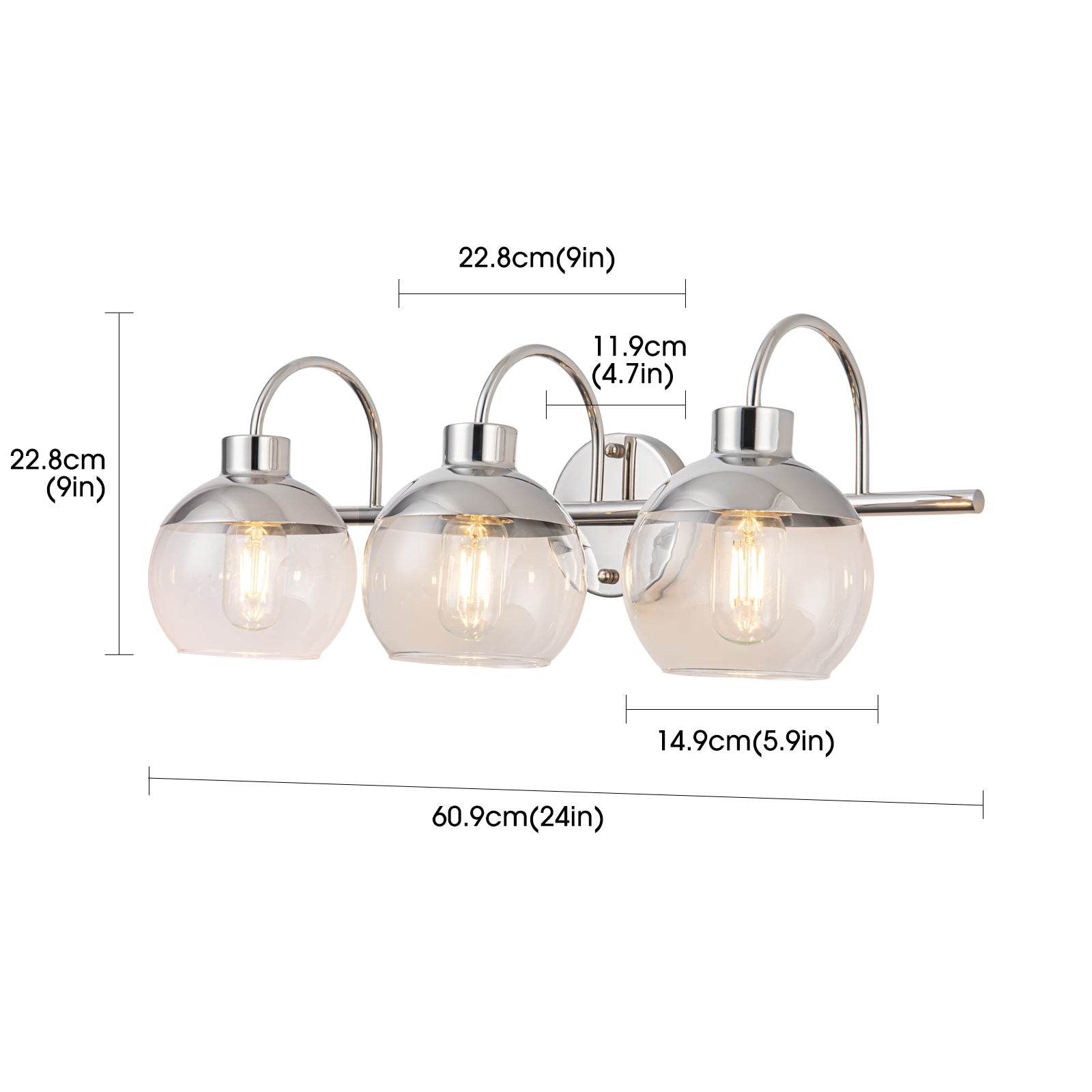 Pento 3 Light Chrome Wall Sconce