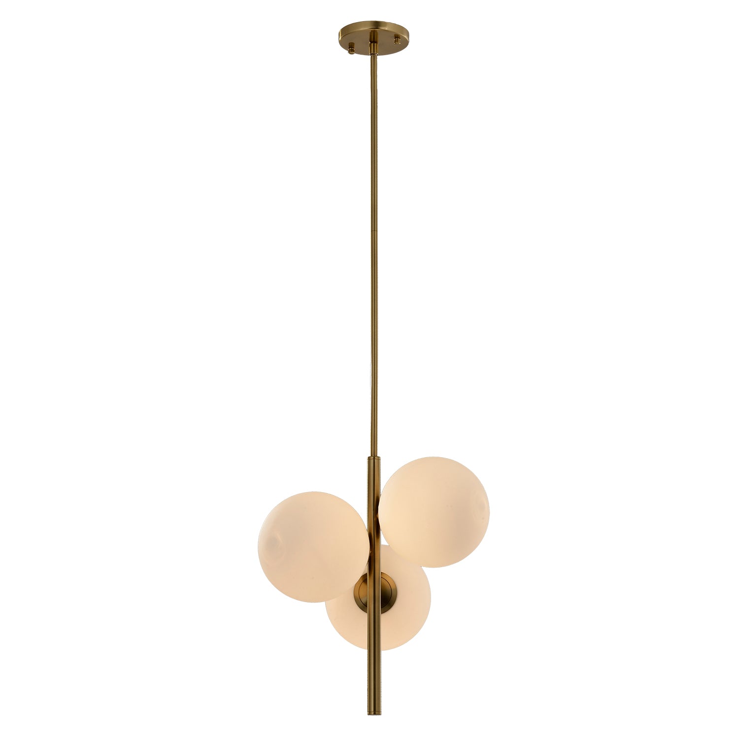 Pinar 3 Light pendant with Polar Glass