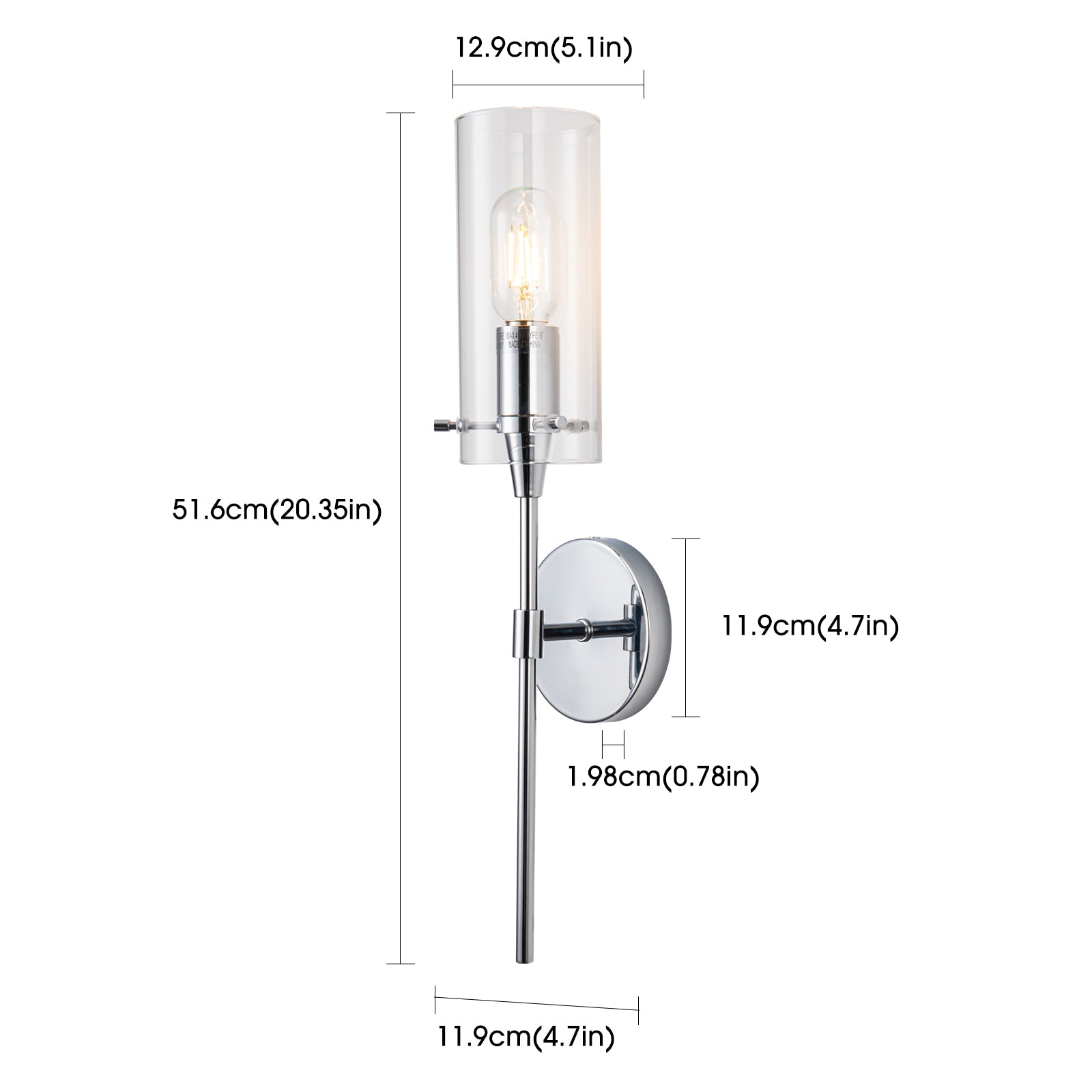Hailo 1 light Chrome Wall Sconce