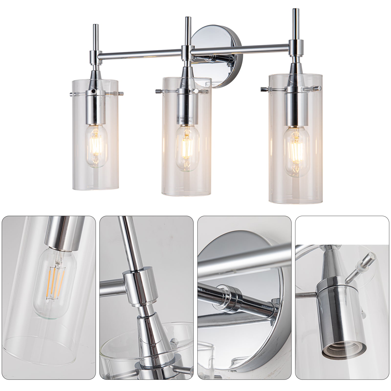 Hailo 3 Light Chrome Vanity Light