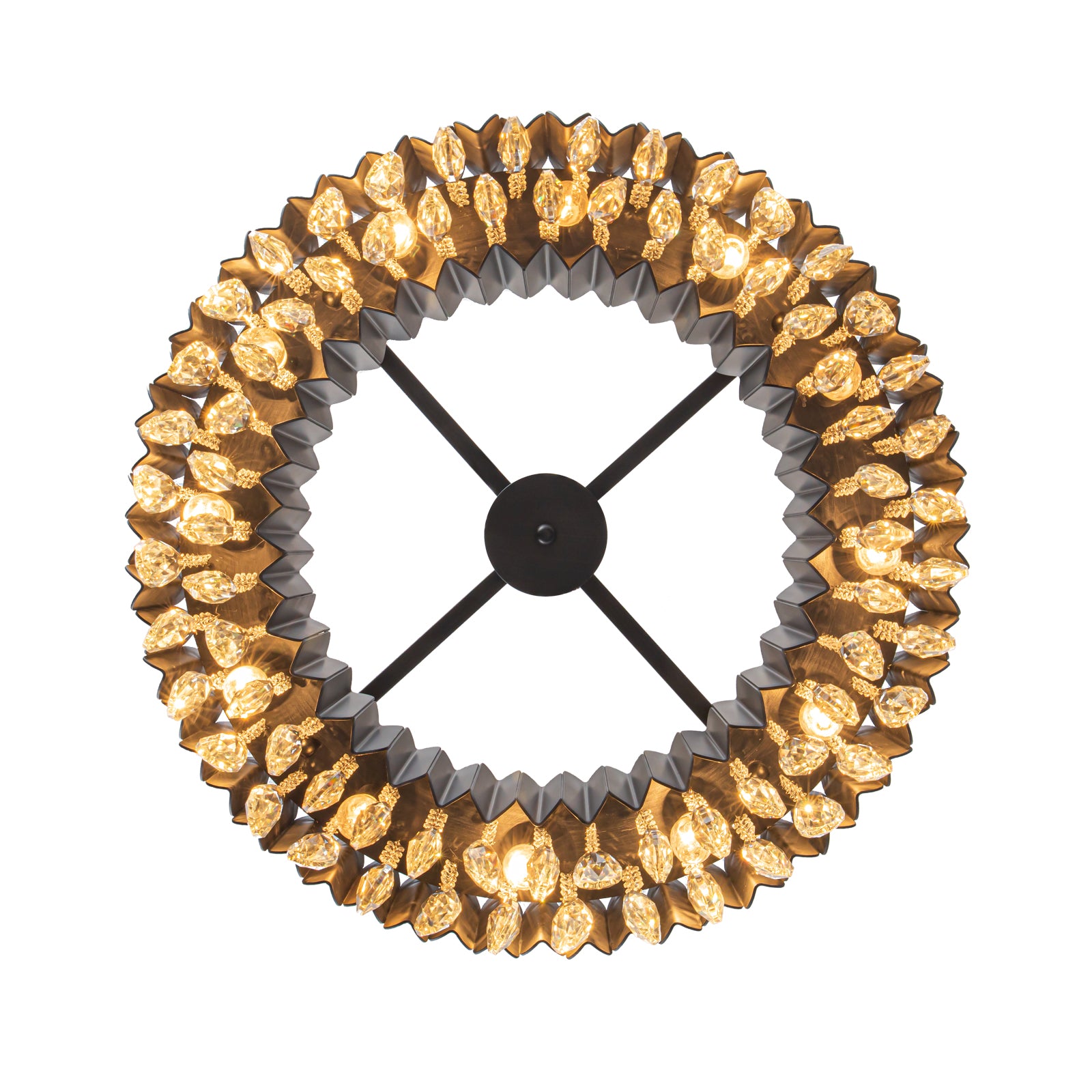 Amy 12 Light Black Round Chandelier