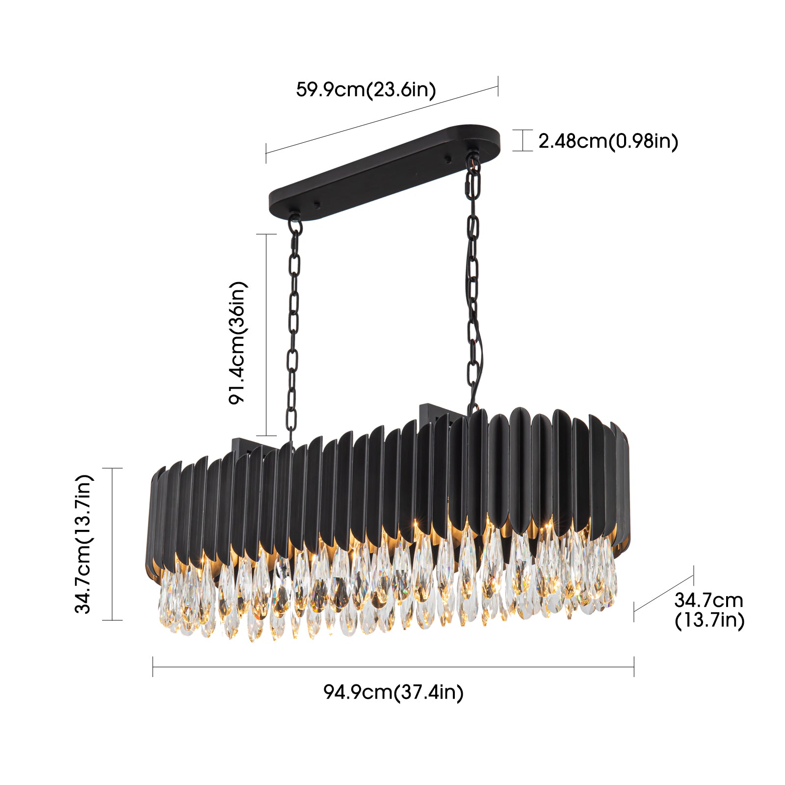 Amy 14 Light Black Chandelier