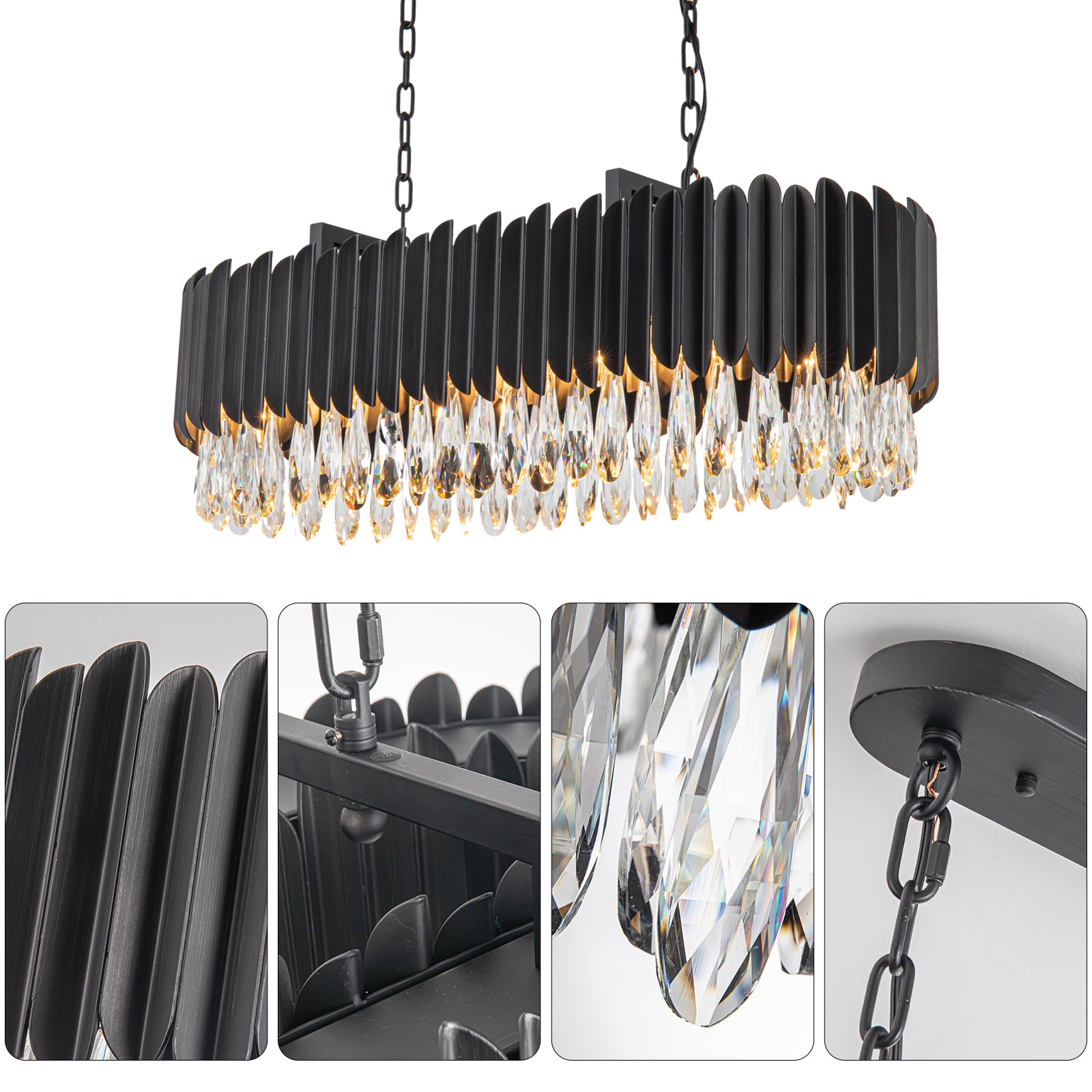 Amy 14 Light Black Chandelier