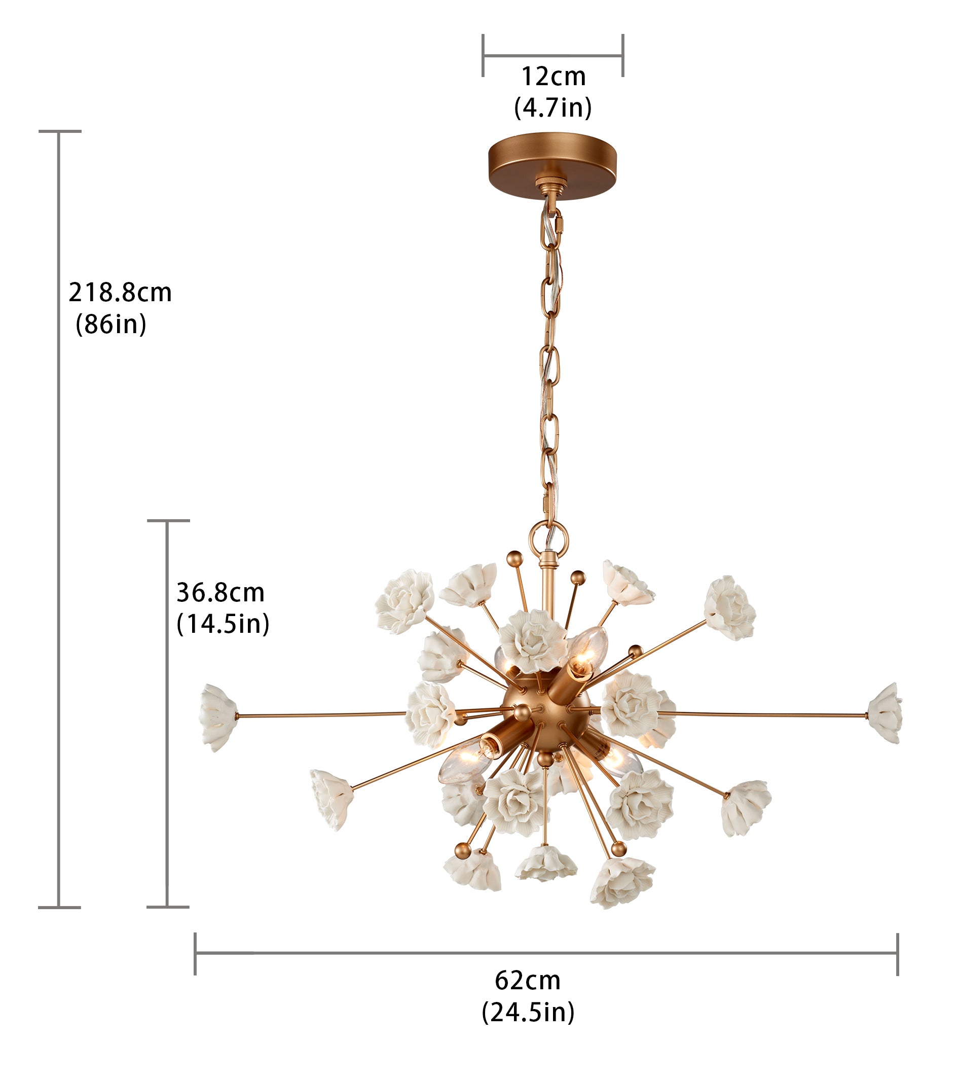 Bianca 4 Light Gold chandelier