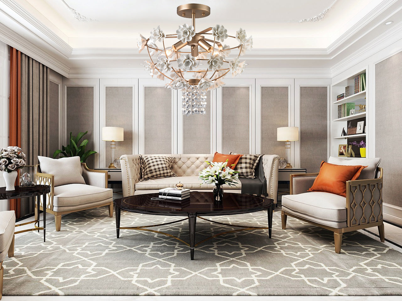 Bianca Semi Flush Gold Light