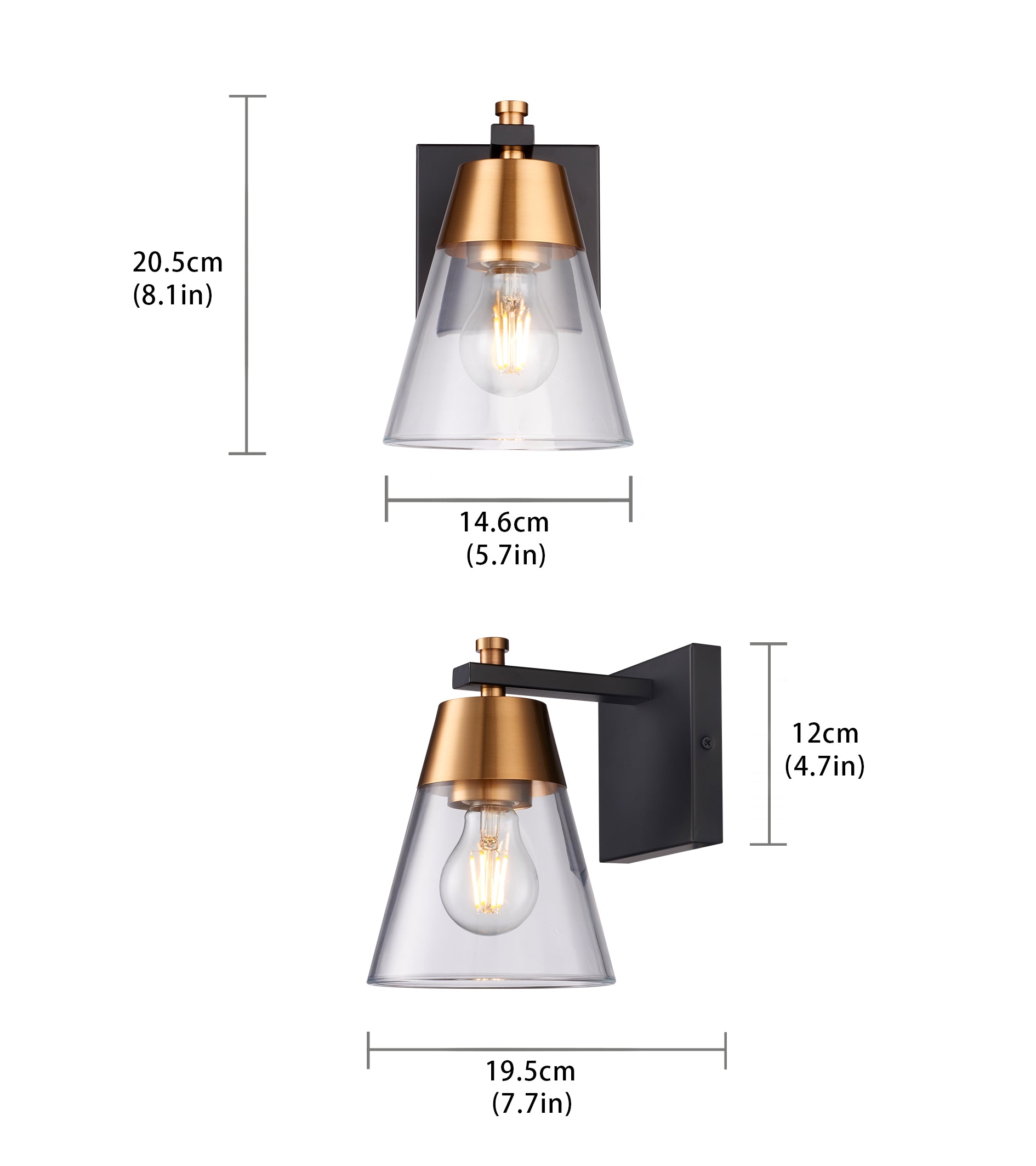 Alain Black and Gold wall Sconce