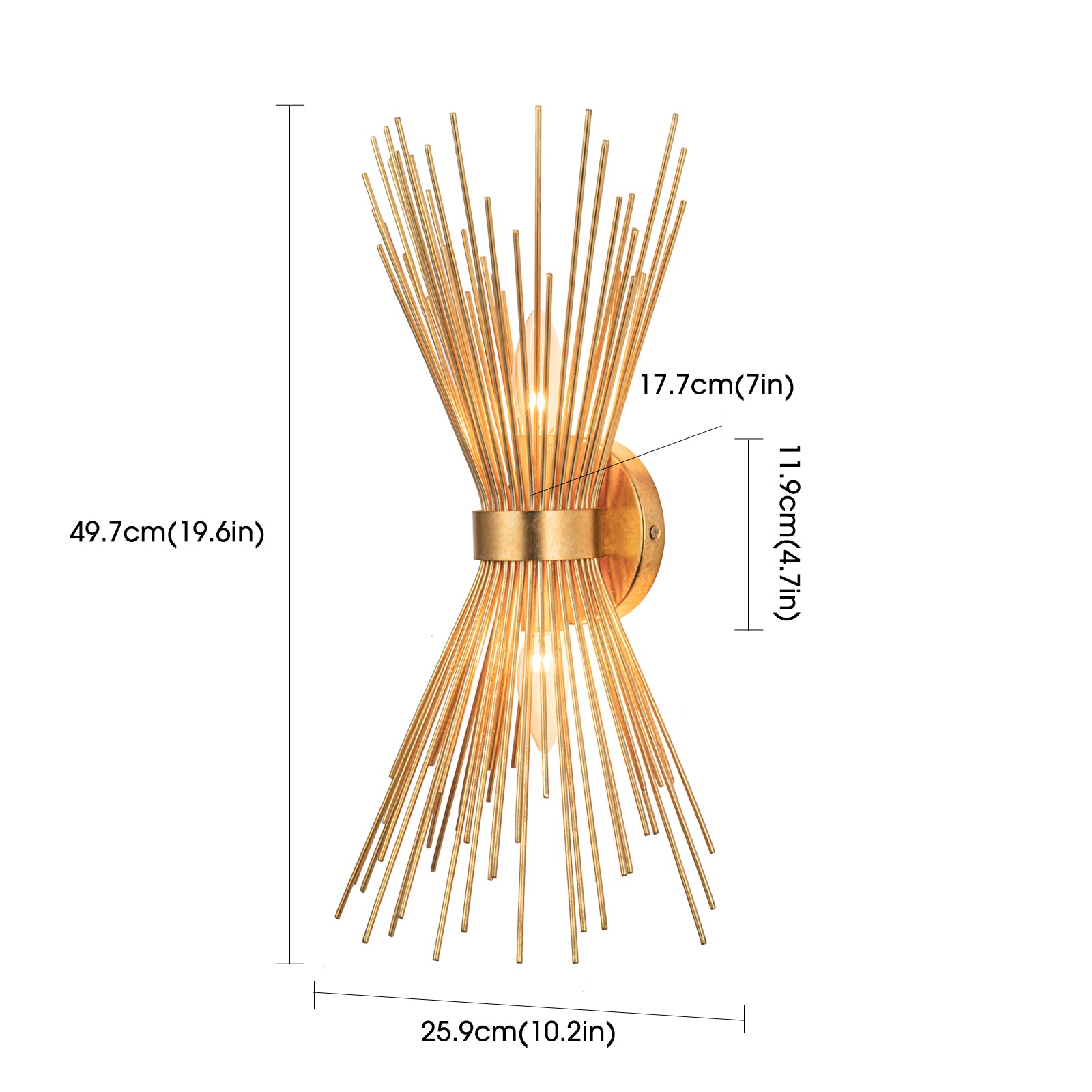 Roma 2 Light Antique Brush Gold Wall Sconce