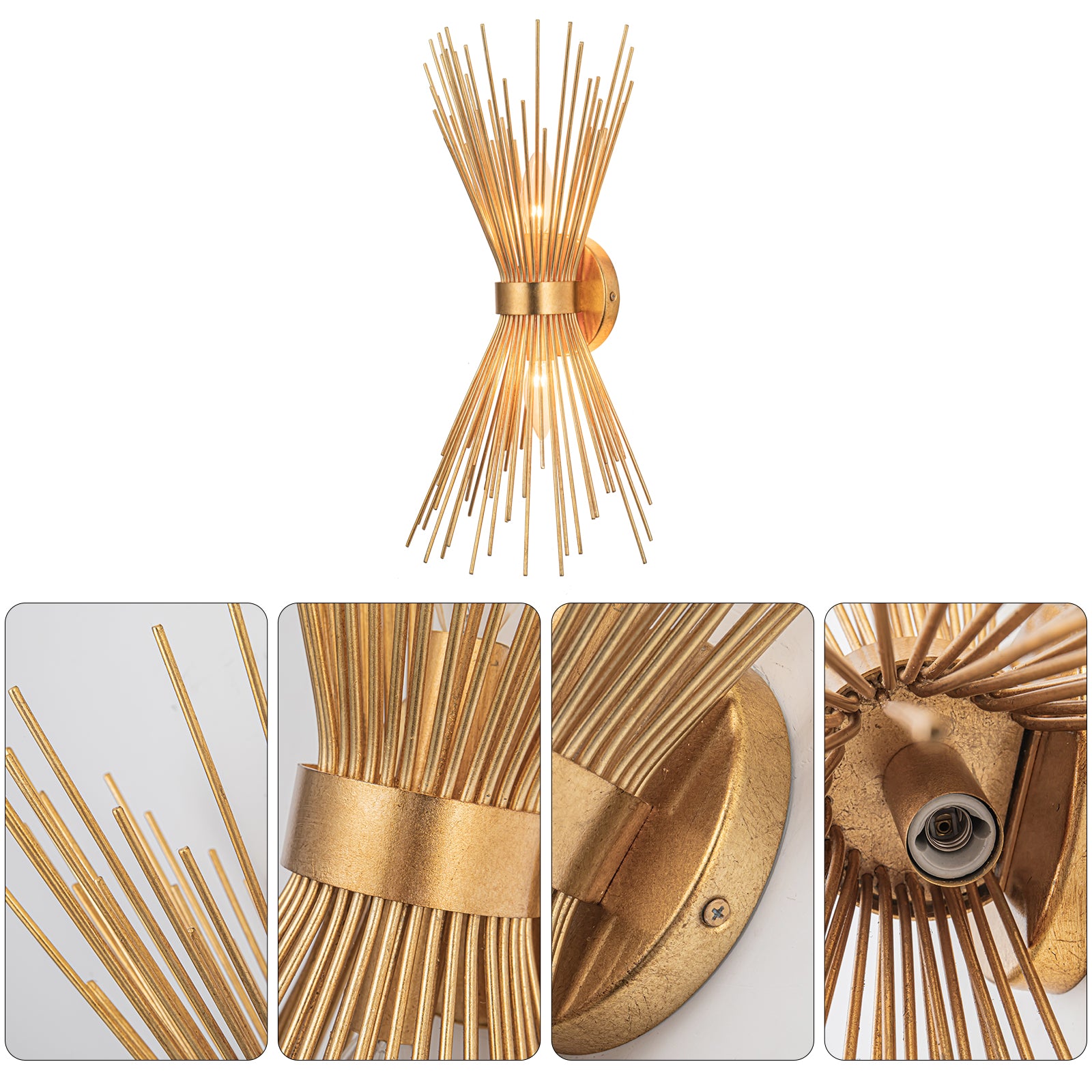 Roma 2 Light Antique Brush Gold Wall Sconce