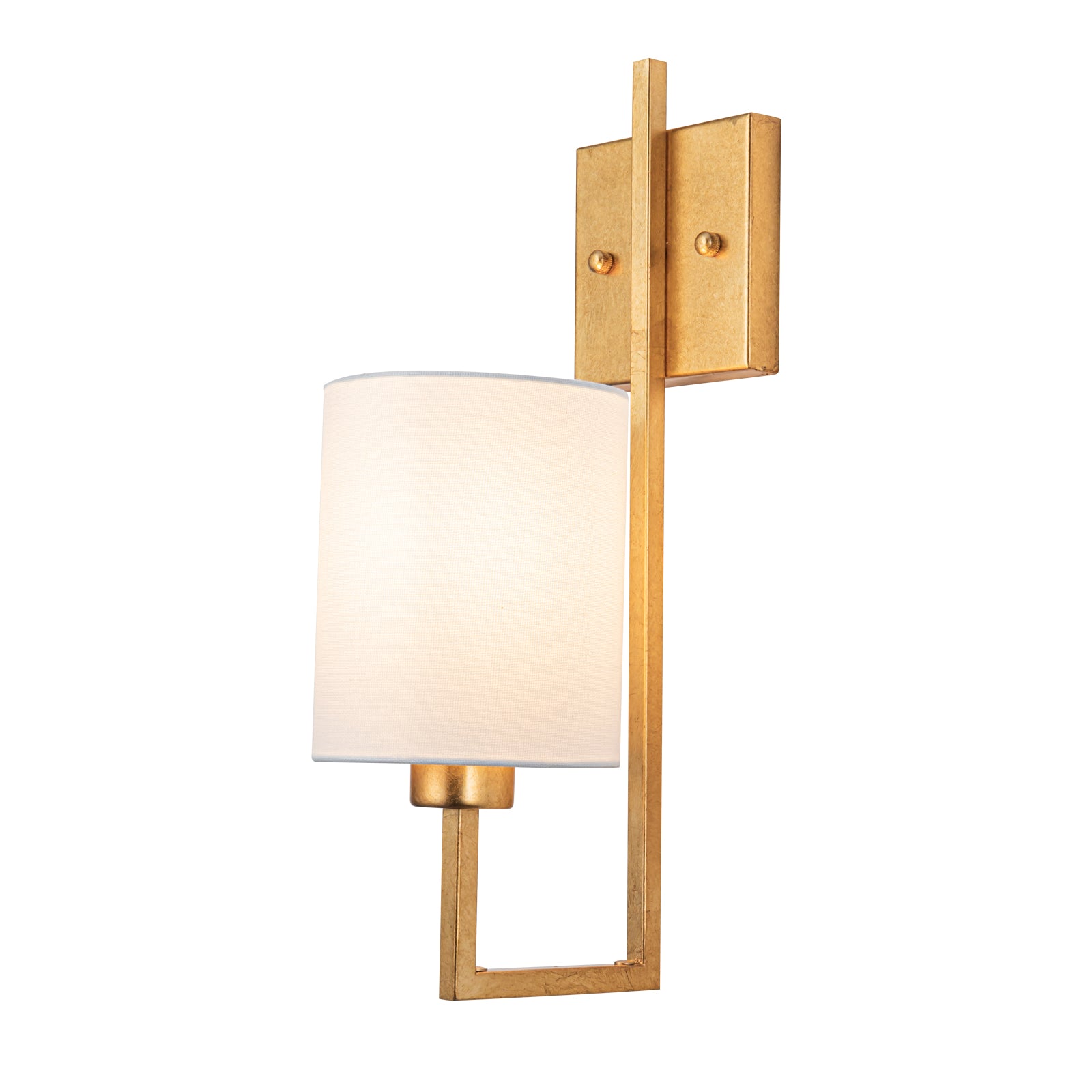Geometric 1 Light Antique Brush Gold Leaf Wall Sconce