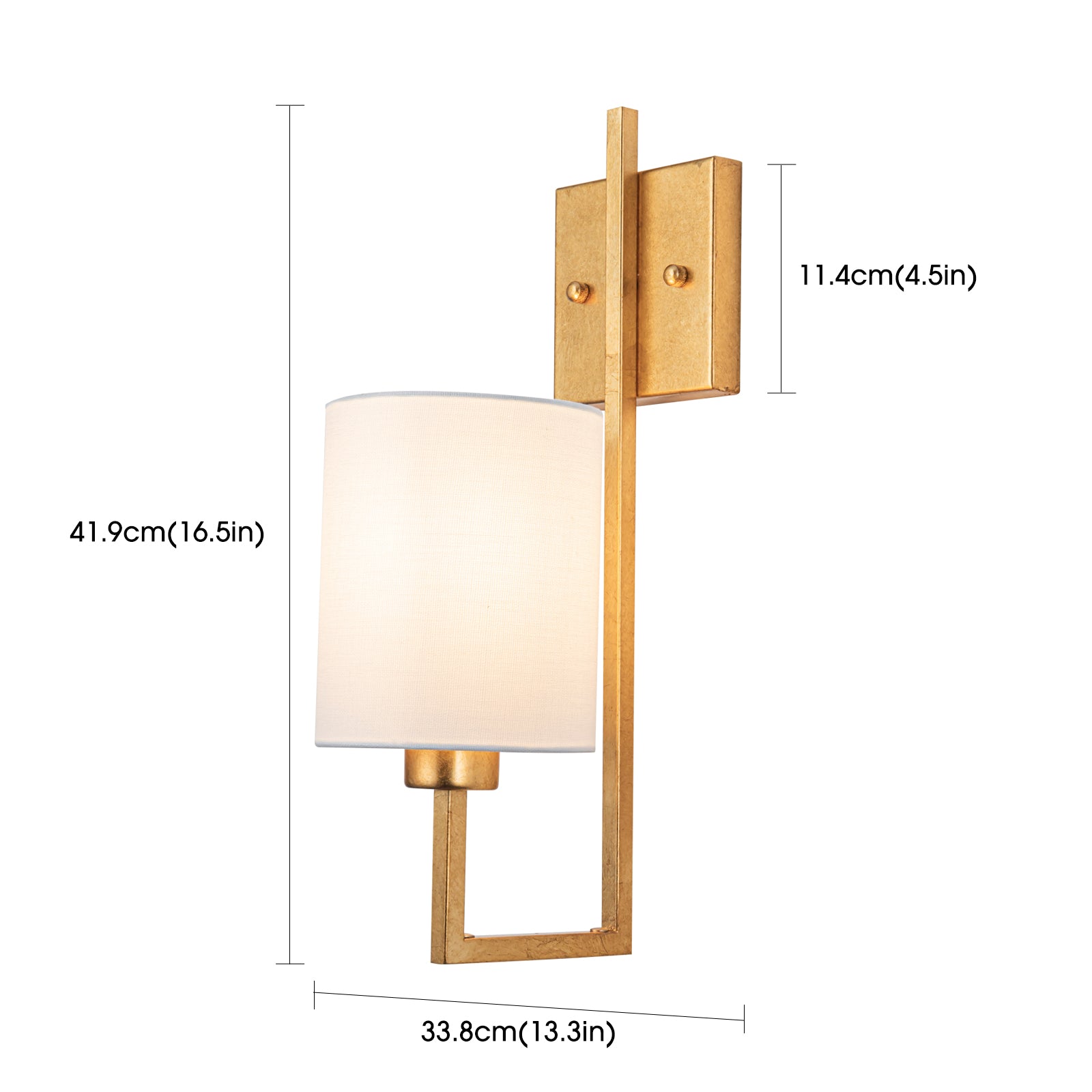 Geometric 1 Light Antique Brush Gold Leaf Wall Sconce