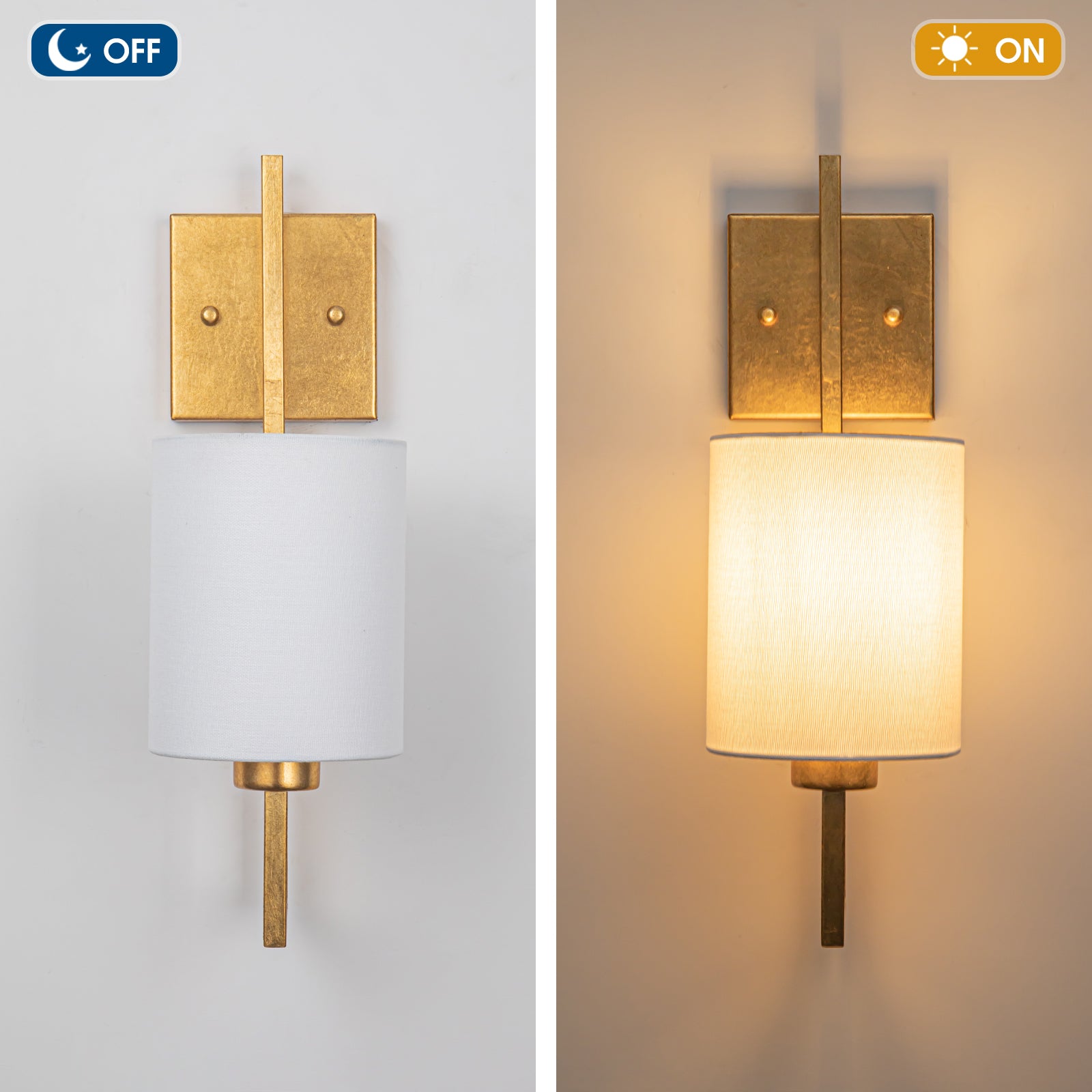 Geometric 1 Light Antique Brush Gold Leaf Wall Sconce