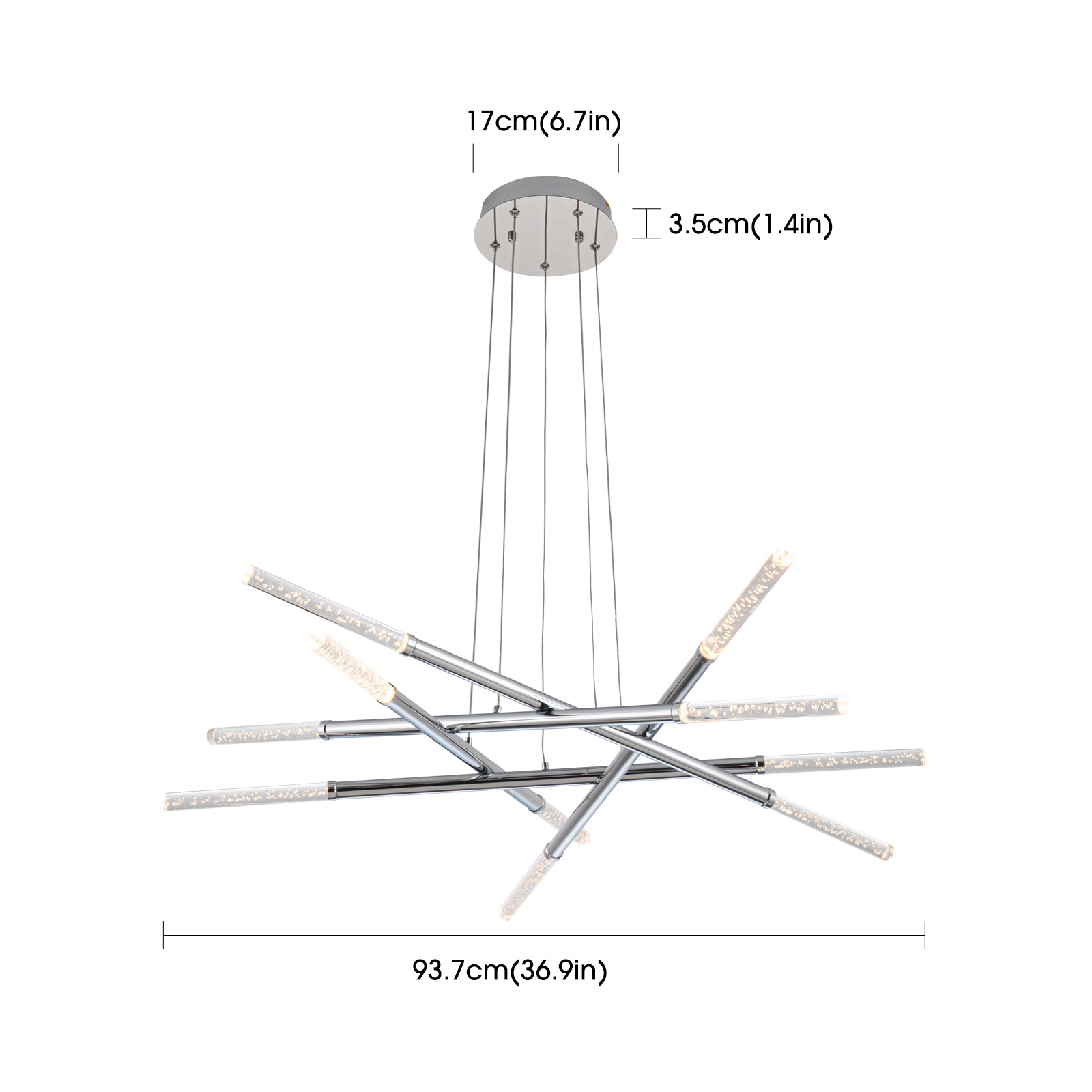 Modern Star Chrome LED Chandelier