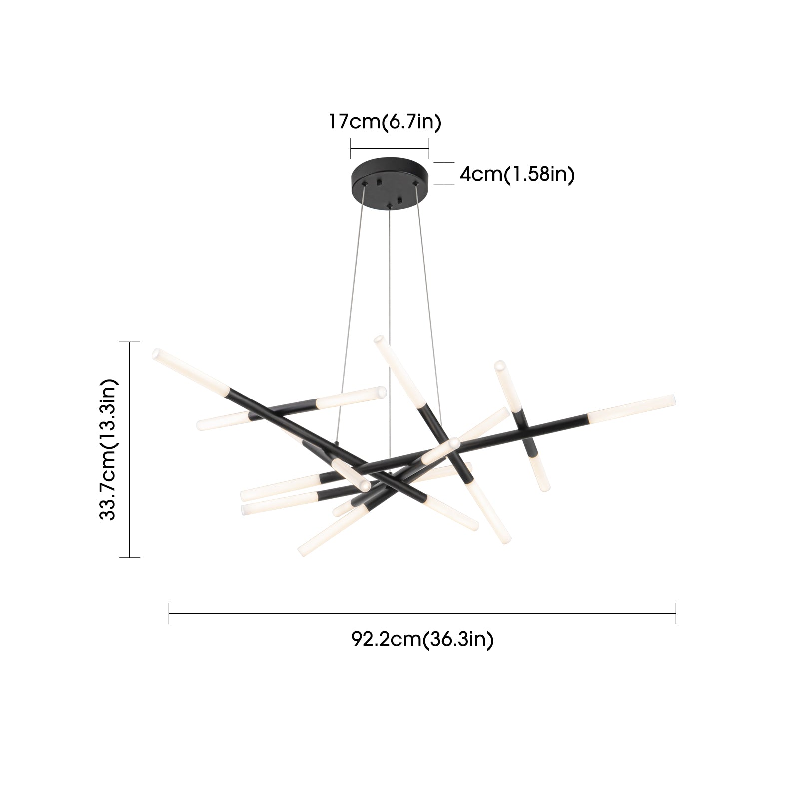 Modern Star Black LED Chandelier