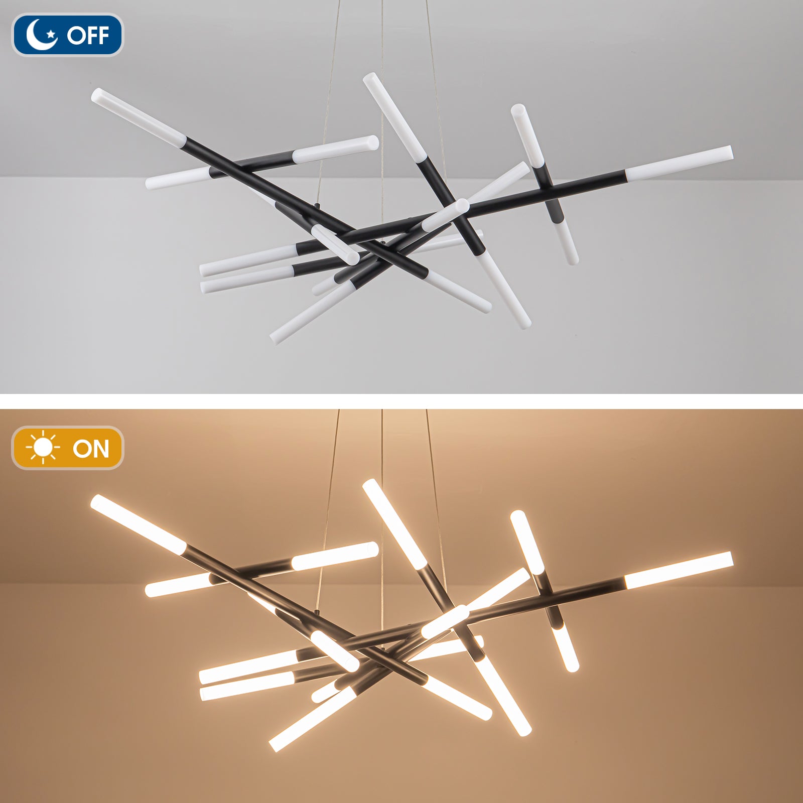 Modern Star Black LED Chandelier