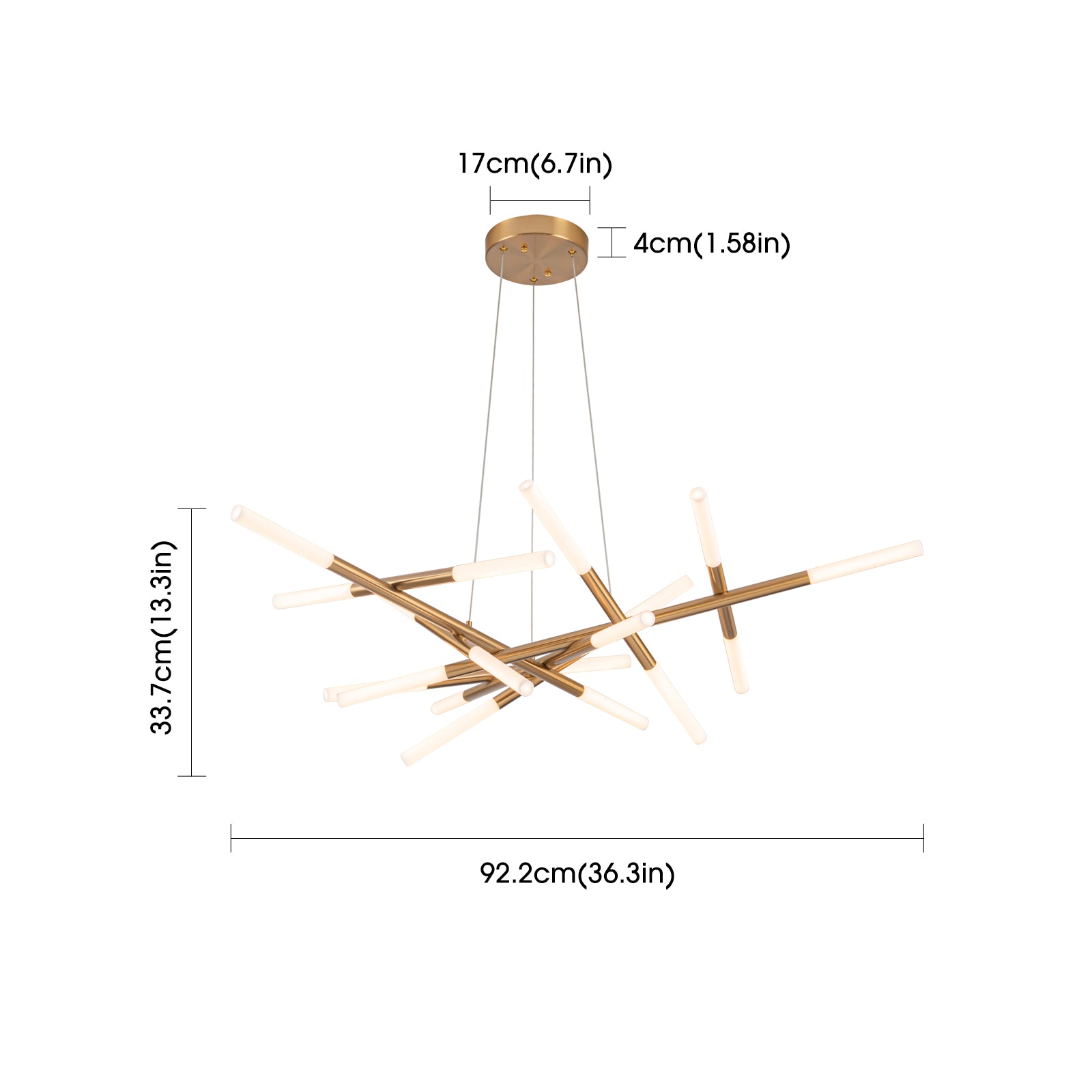 Modern Star Gold LED Chandelier