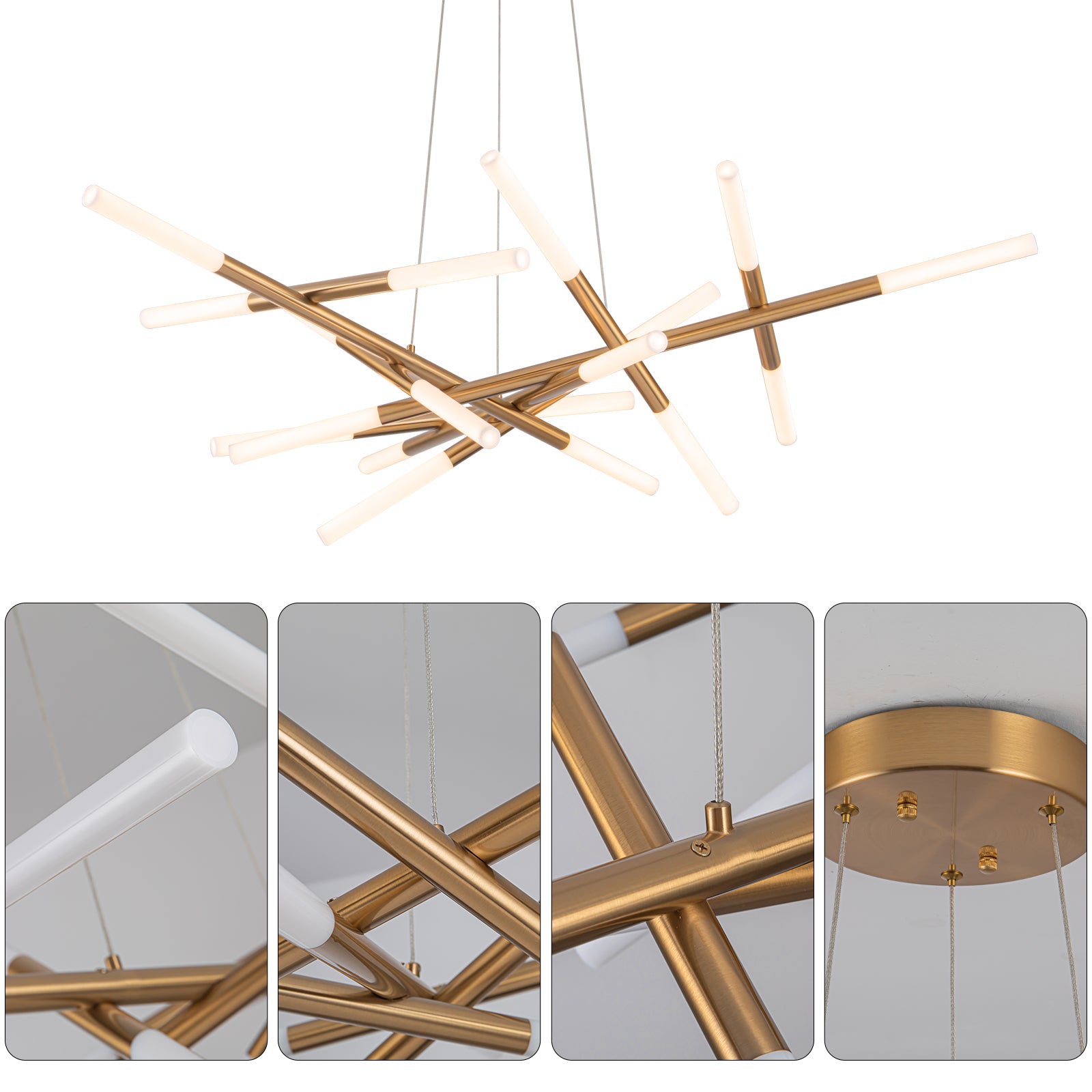 Modern Star Gold LED Chandelier