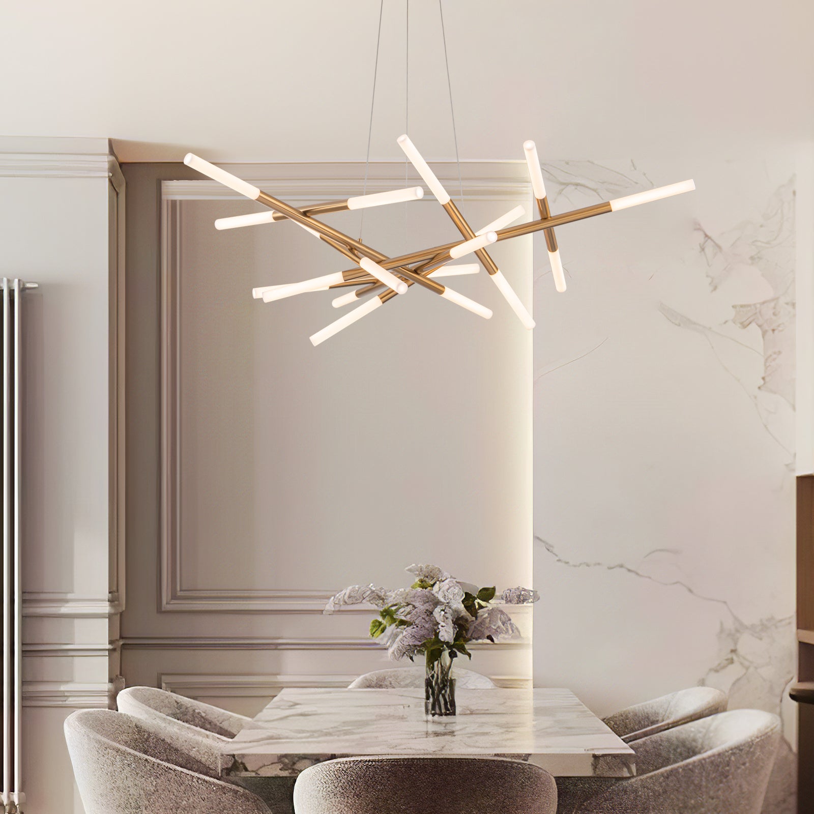 Modern Star Gold LED Chandelier