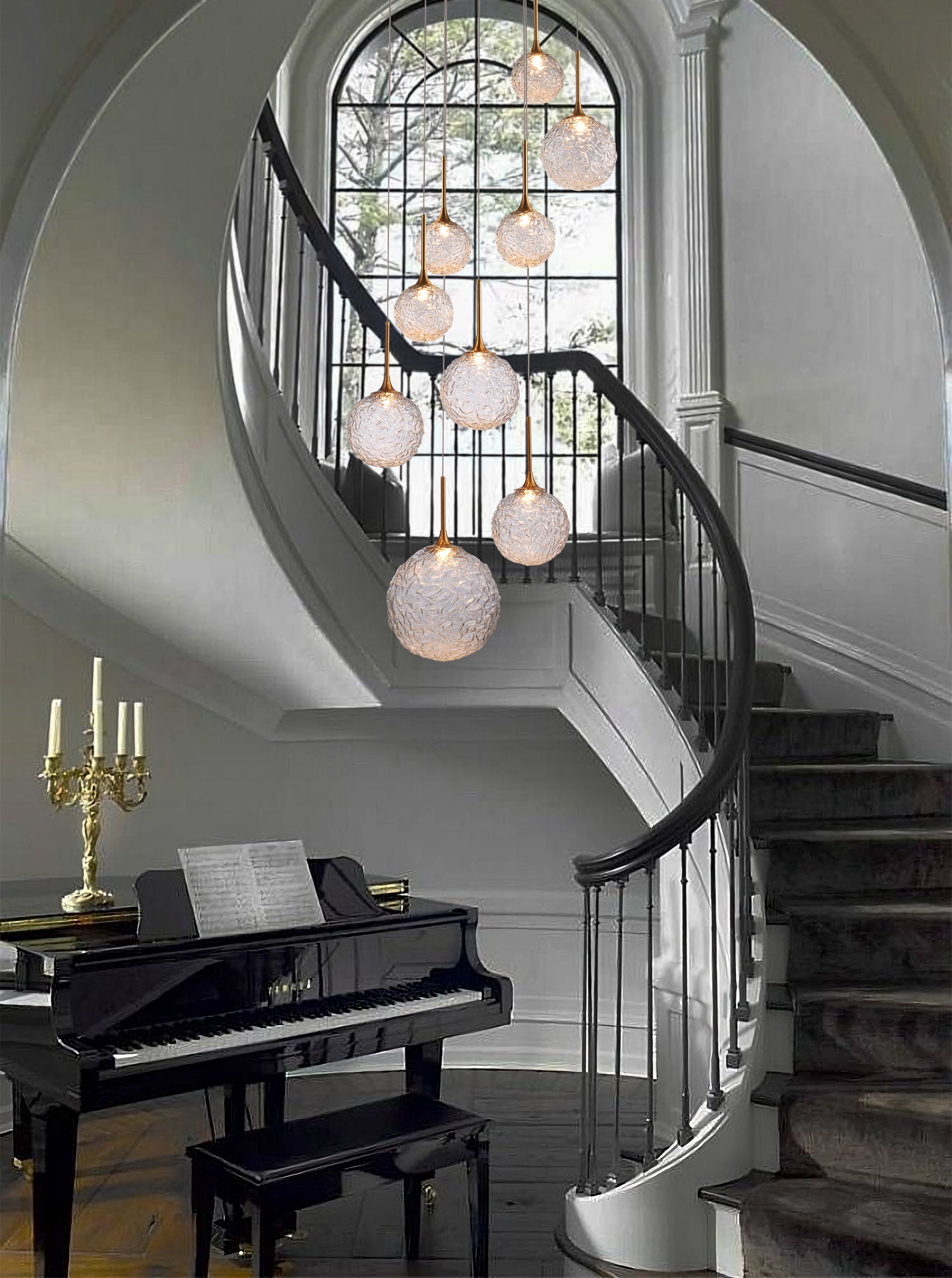 Alessandro 9 Light Brass Gold Chandelier