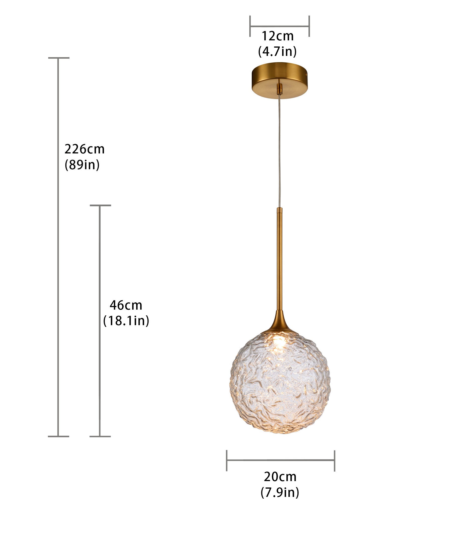 Alessandro Satin Brass Pendant Light