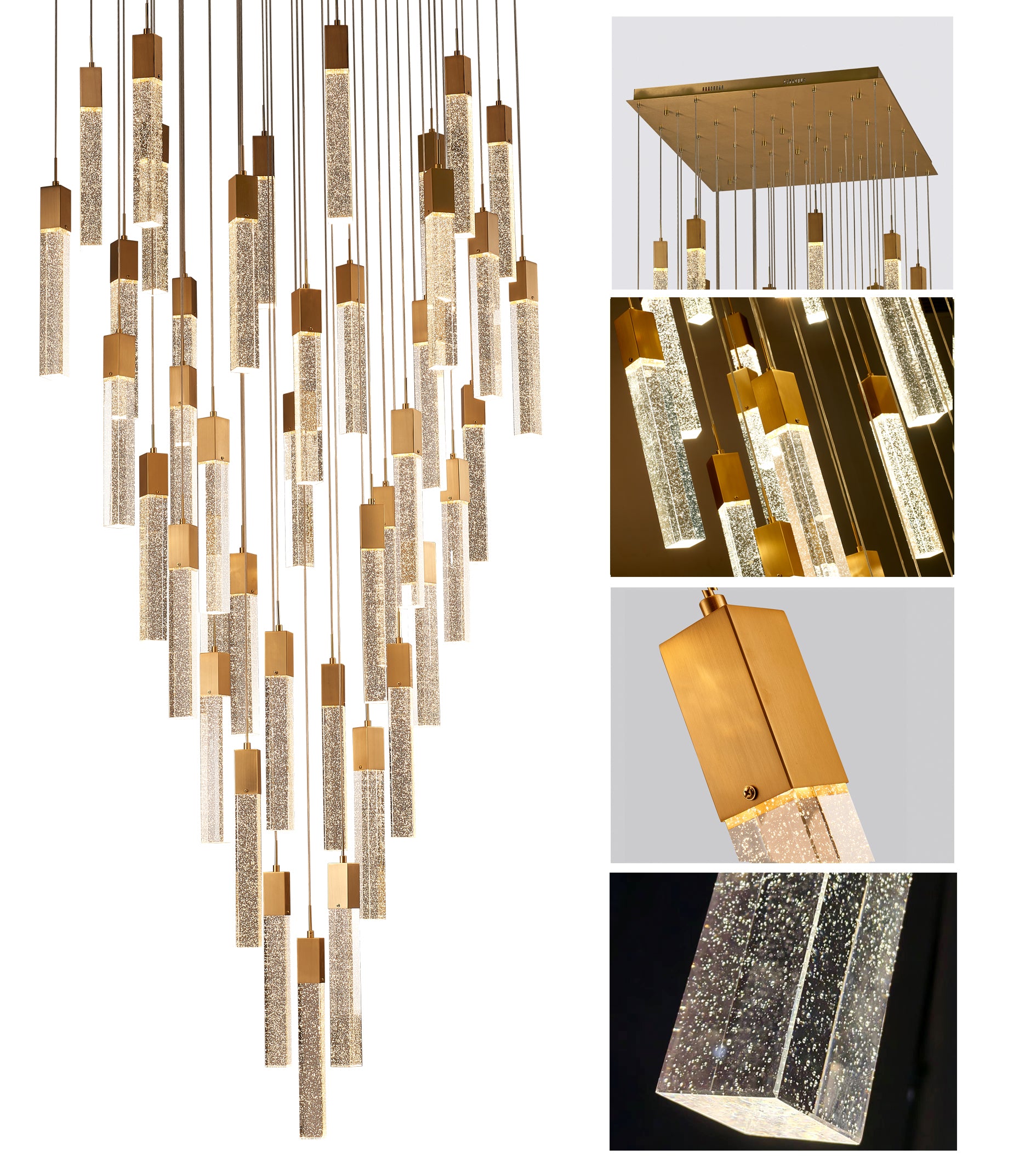 Athena 41 Light Gold chandelier Flush Mount