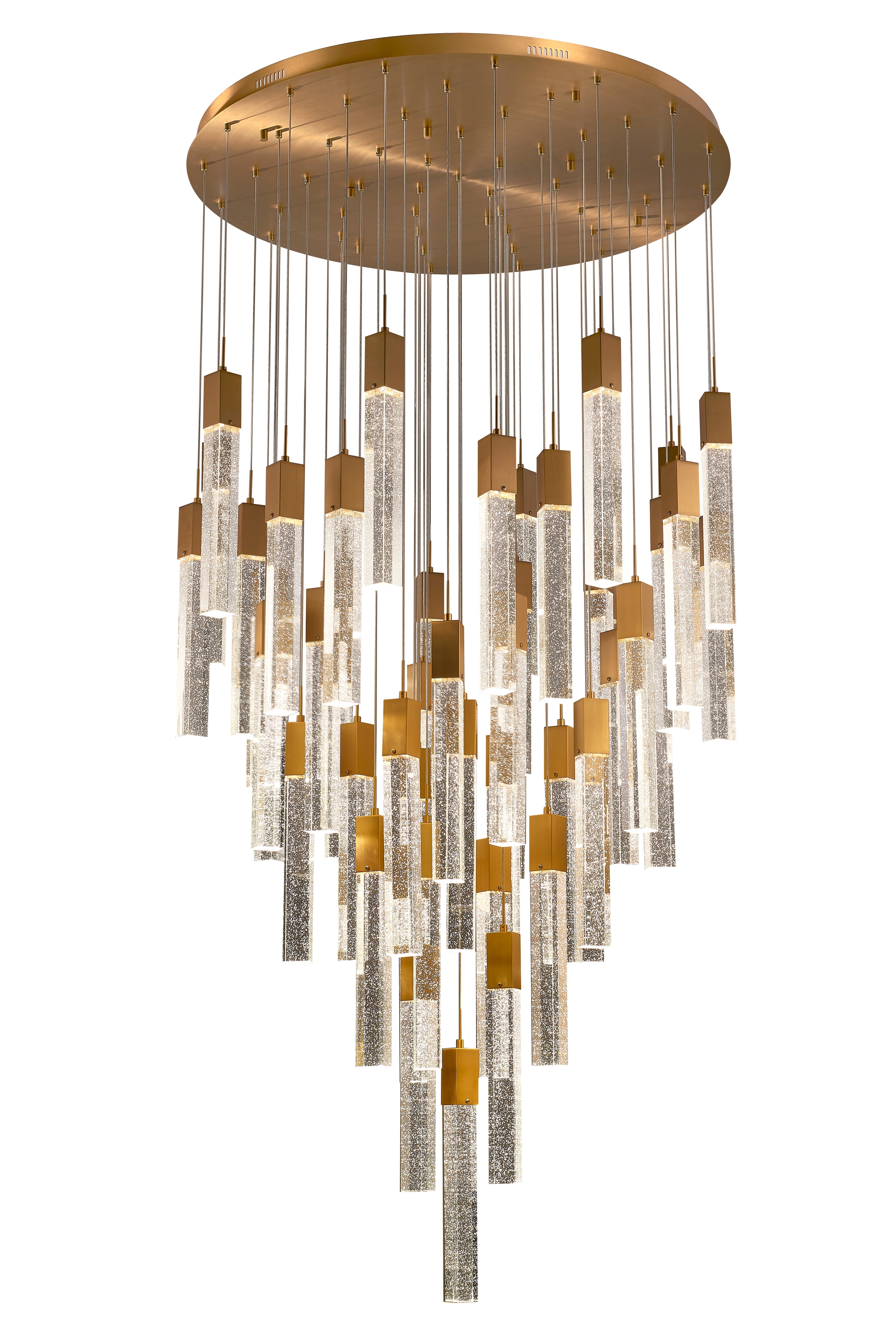 Athena Round 51 Light Gold chandelier Flush Mount