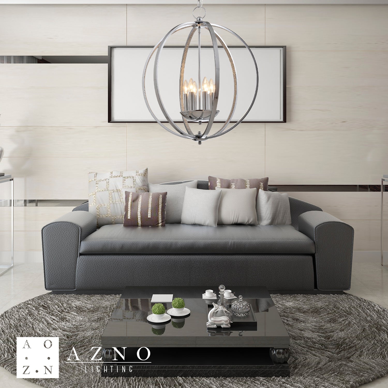 Olivia 6 Light Chrome Pendant