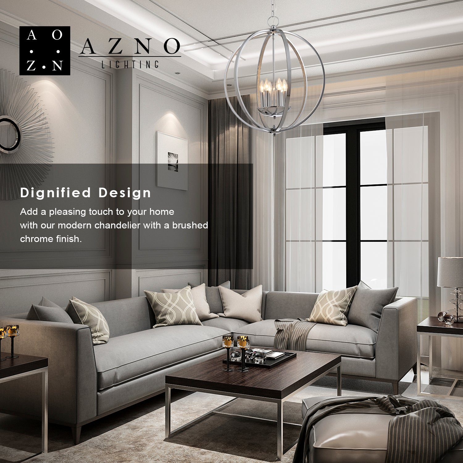 Olivia 8 Light Chrome Pendant