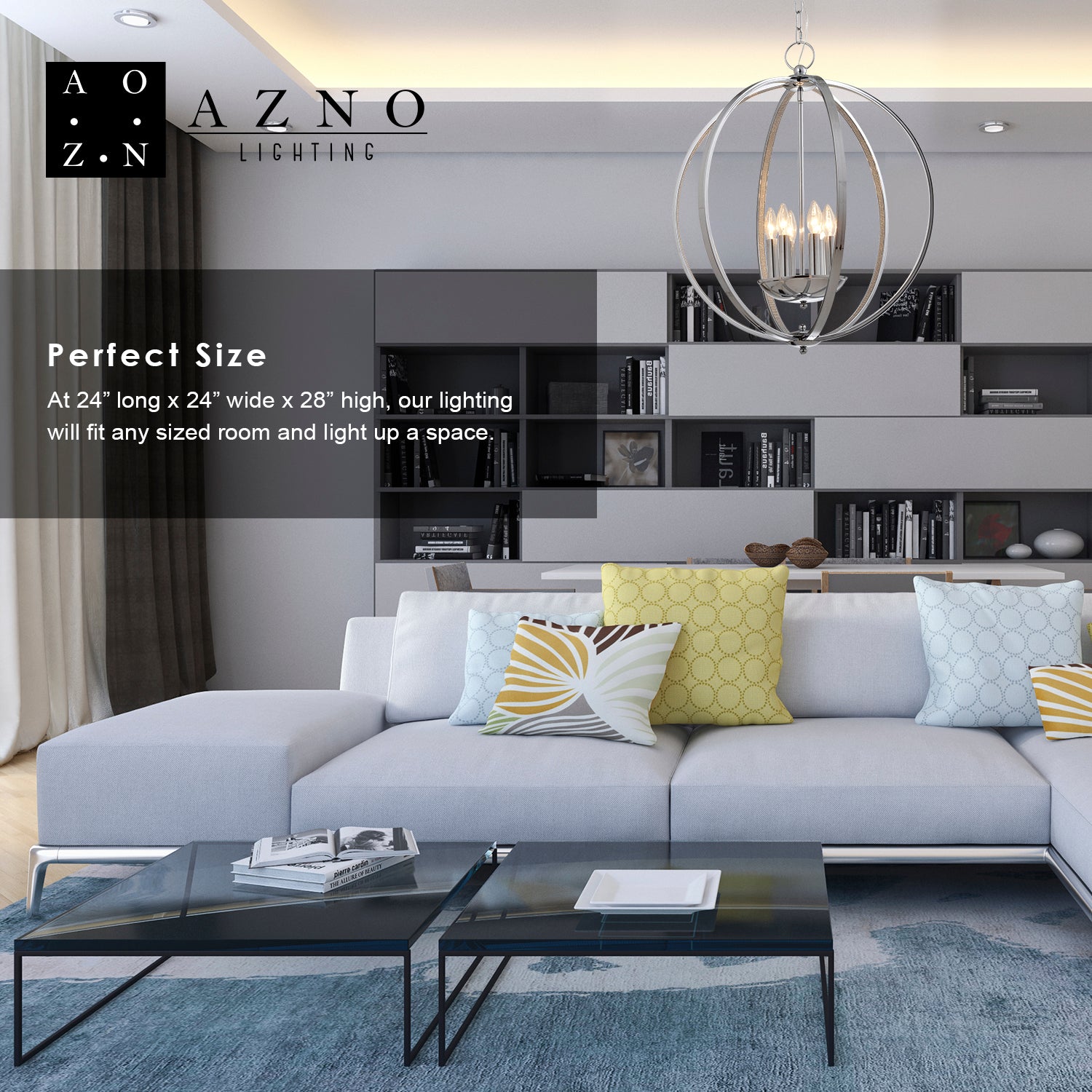 Olivia 8 Light Chrome Pendant