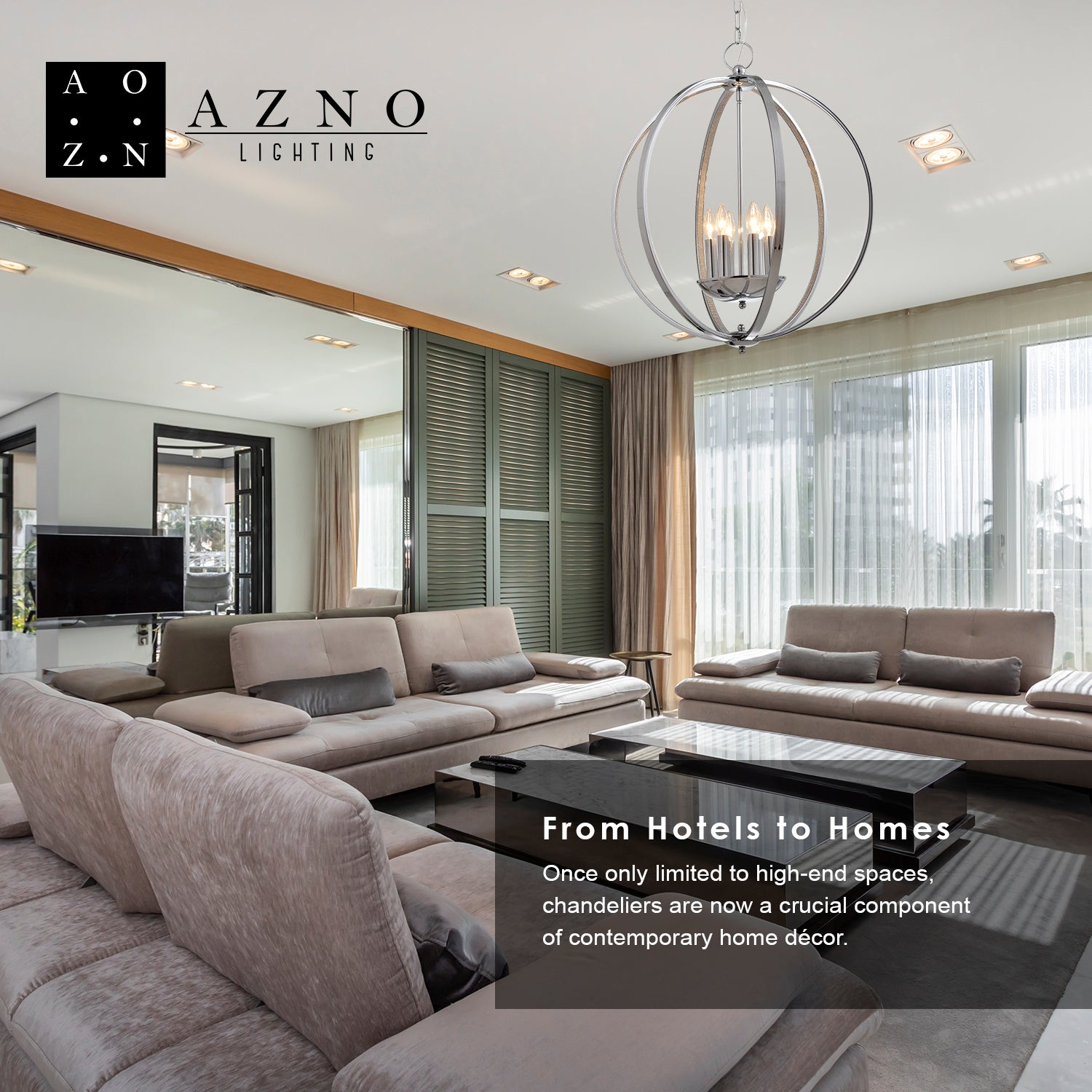 Olivia 8 Light Chrome Pendant