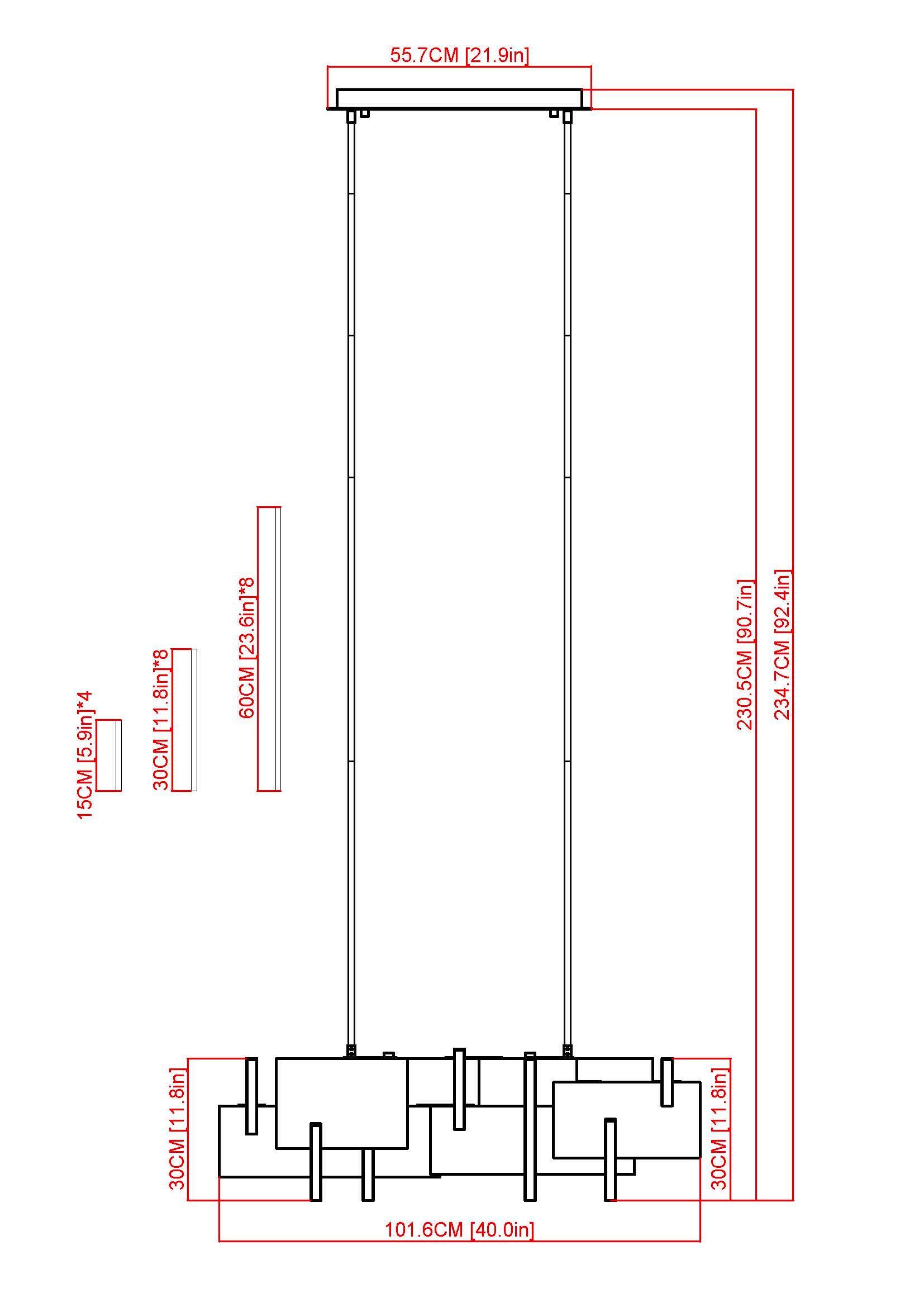 Ginevra Gold Pendant Light 40 Inch L