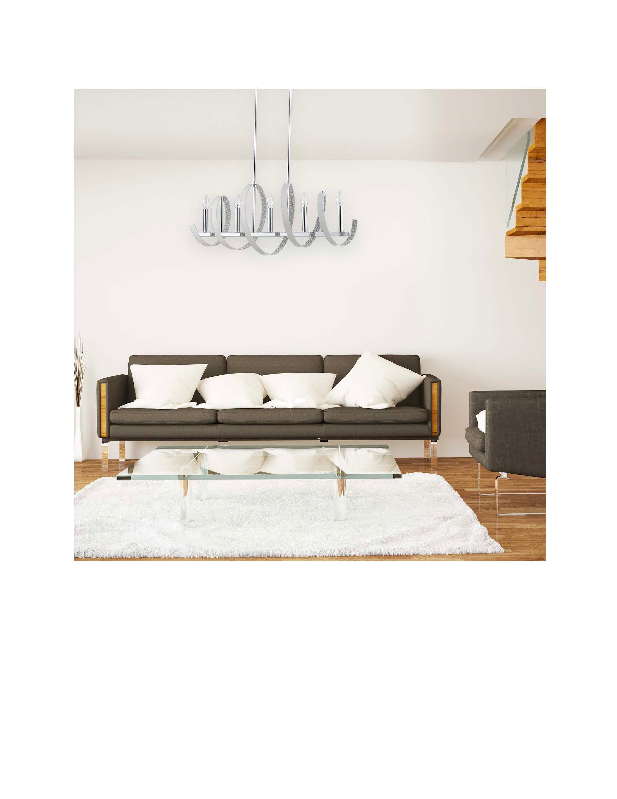 Spring 5 light Chrome Pendant