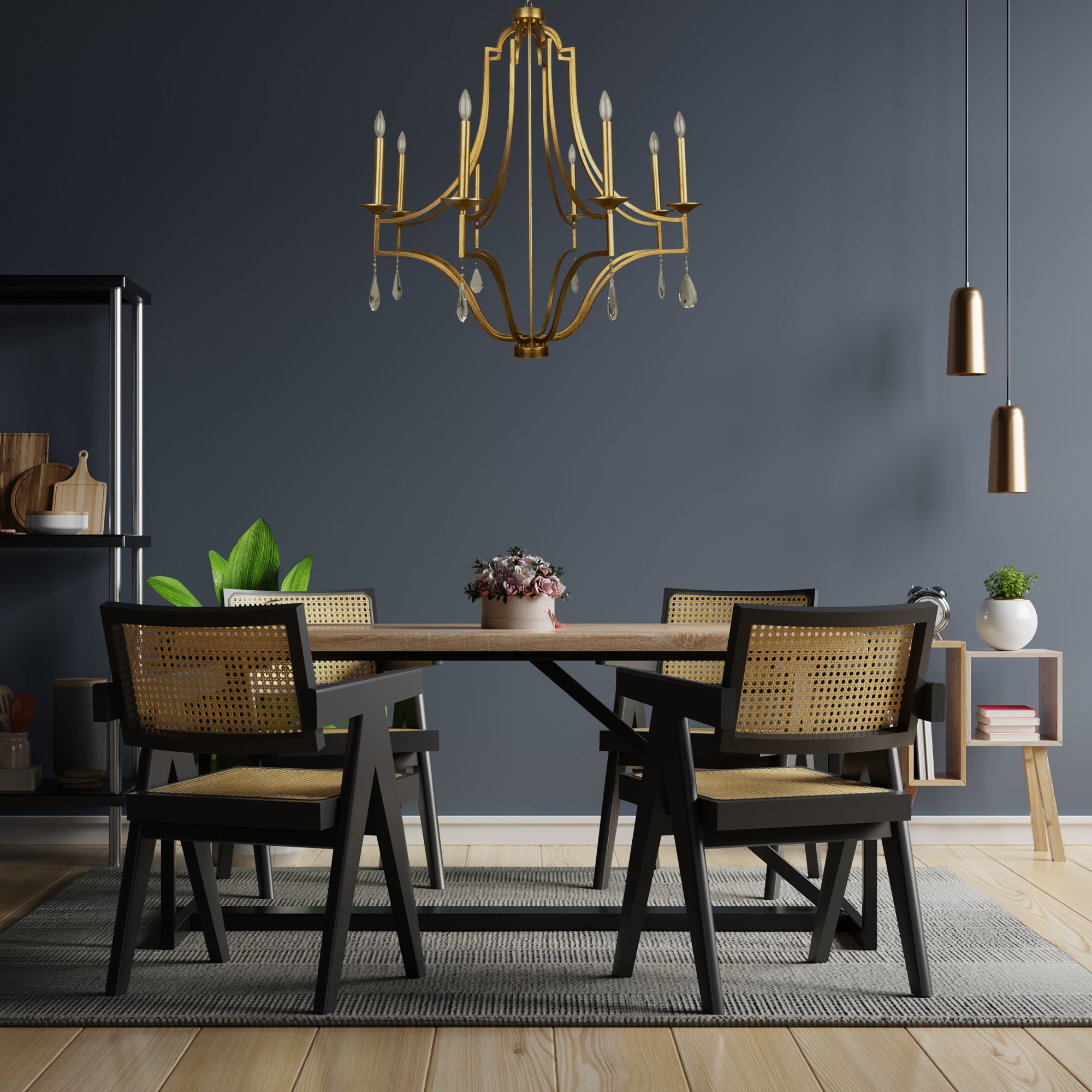 Suri 8 Light Antique Brush Gold