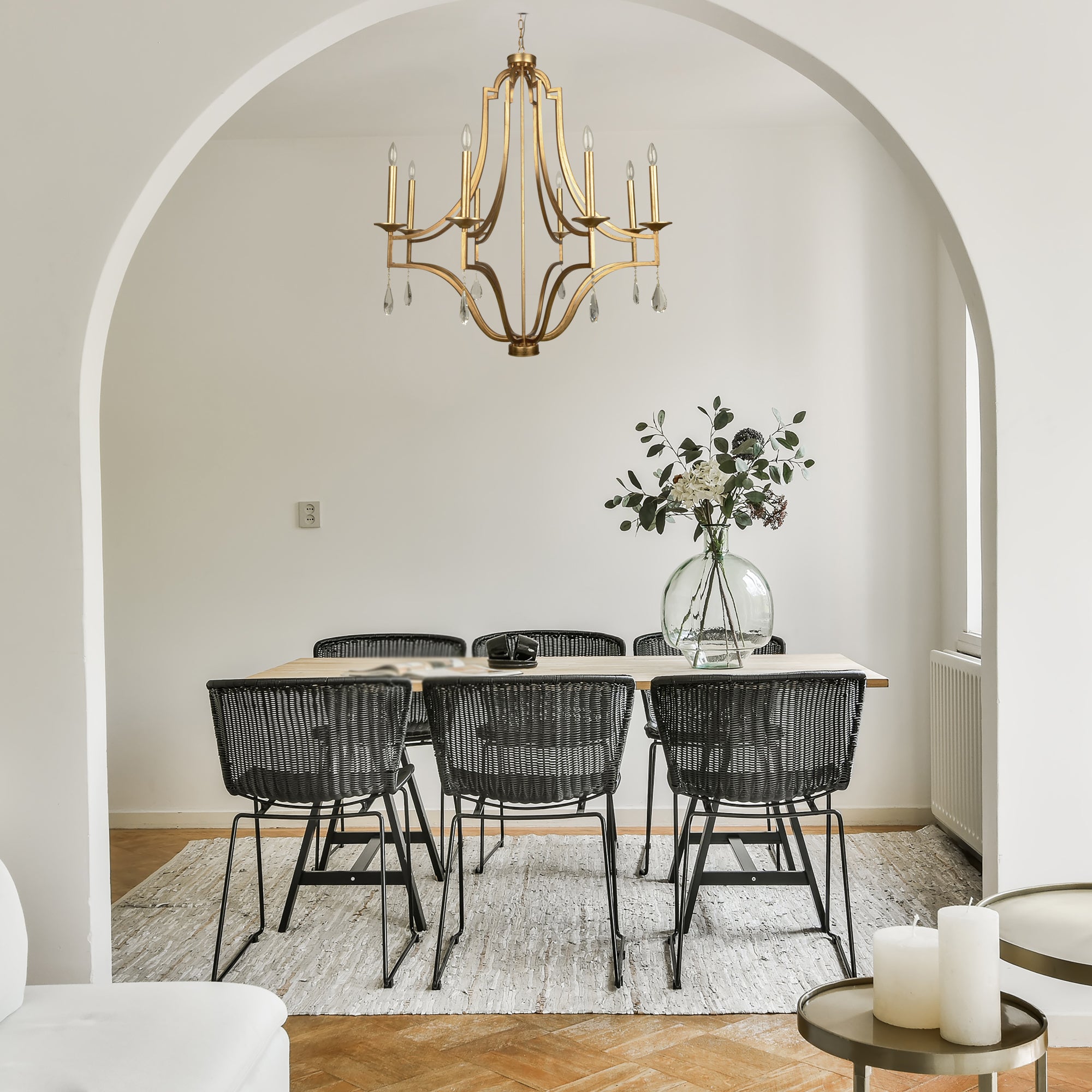 Suri 8 Light Antique Brush Gold