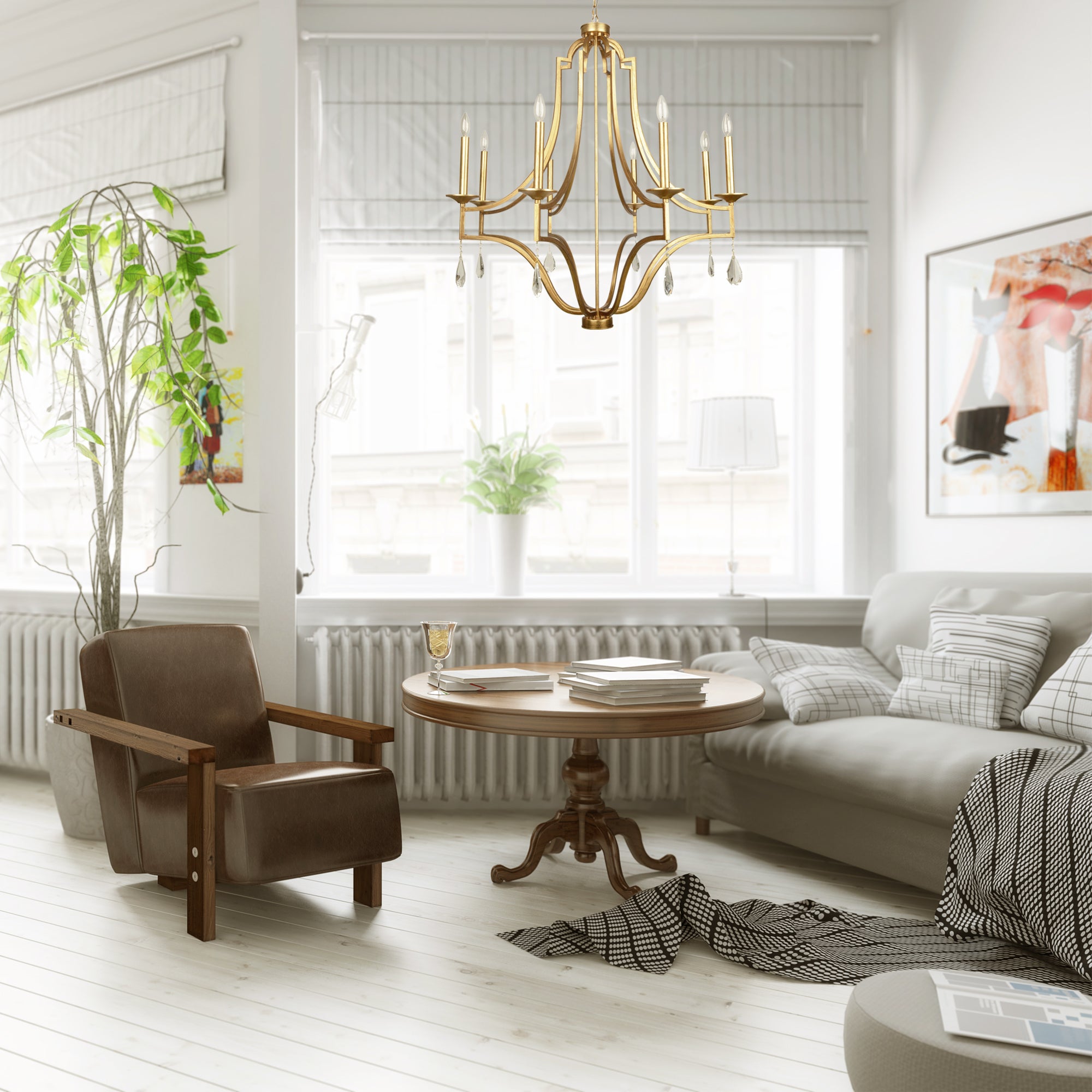 Suri 8 Light Antique Brush Gold