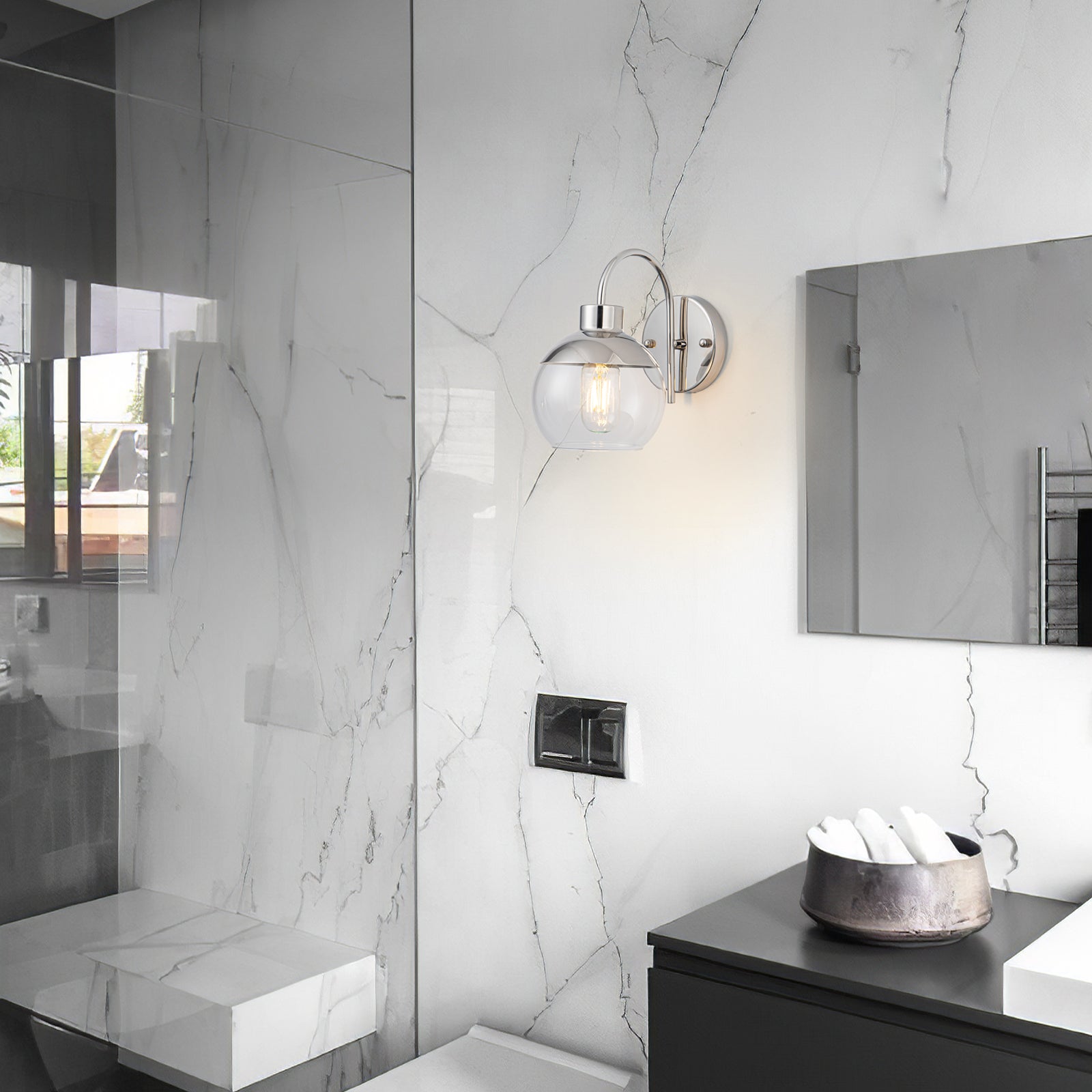 Pento 1 Light Chrome Wall Sconce