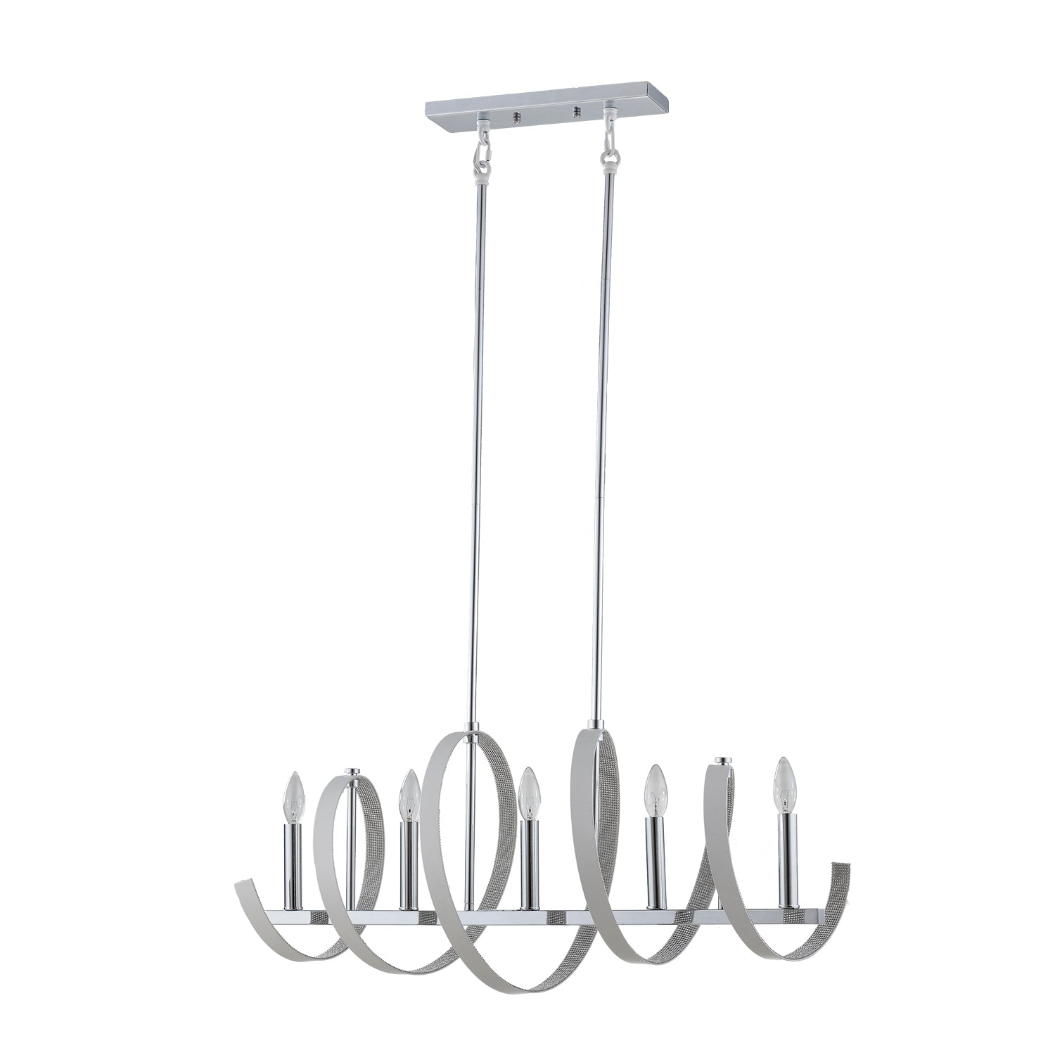 Spring 5 light Chrome Pendant