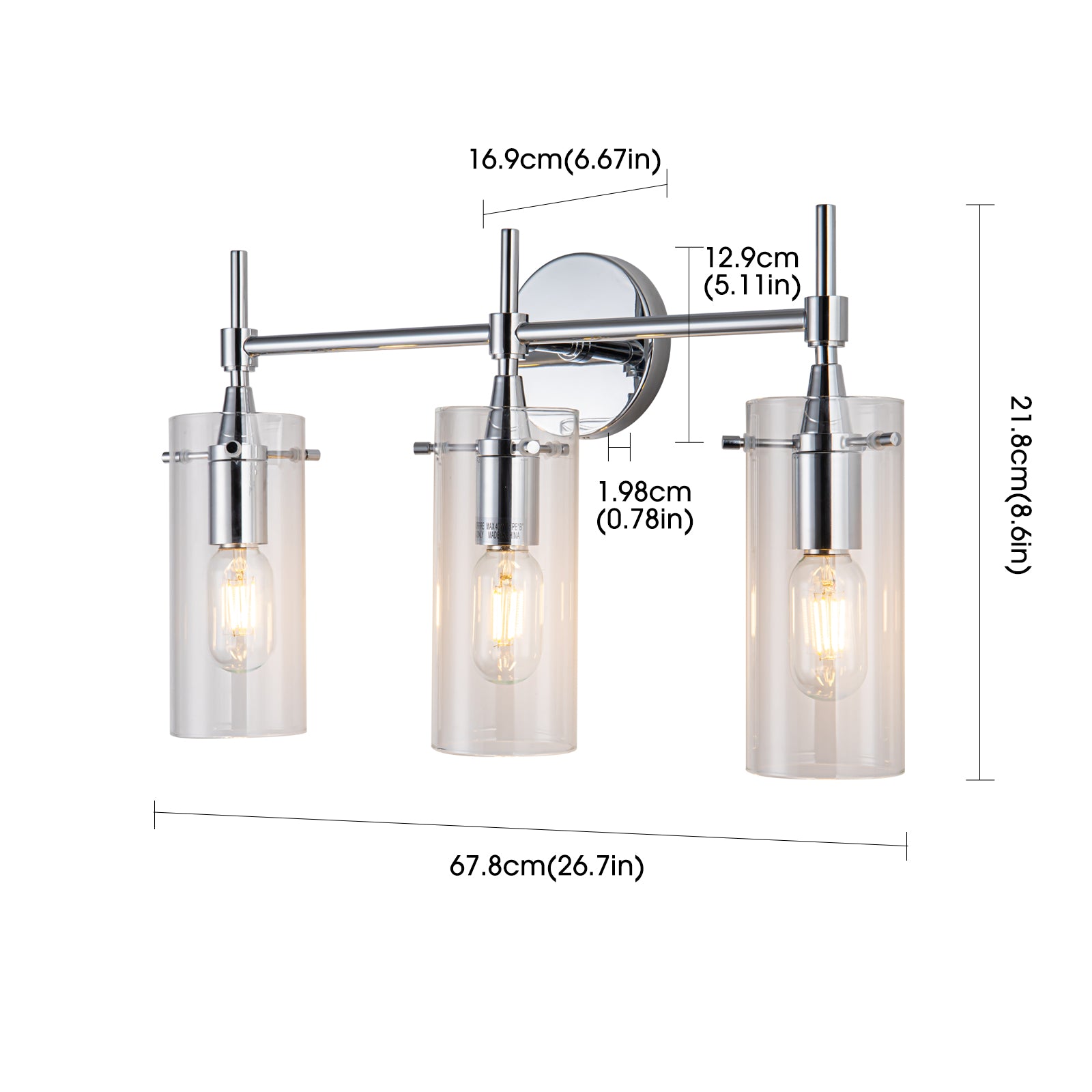 Hailo 3 Light Chrome Vanity Light
