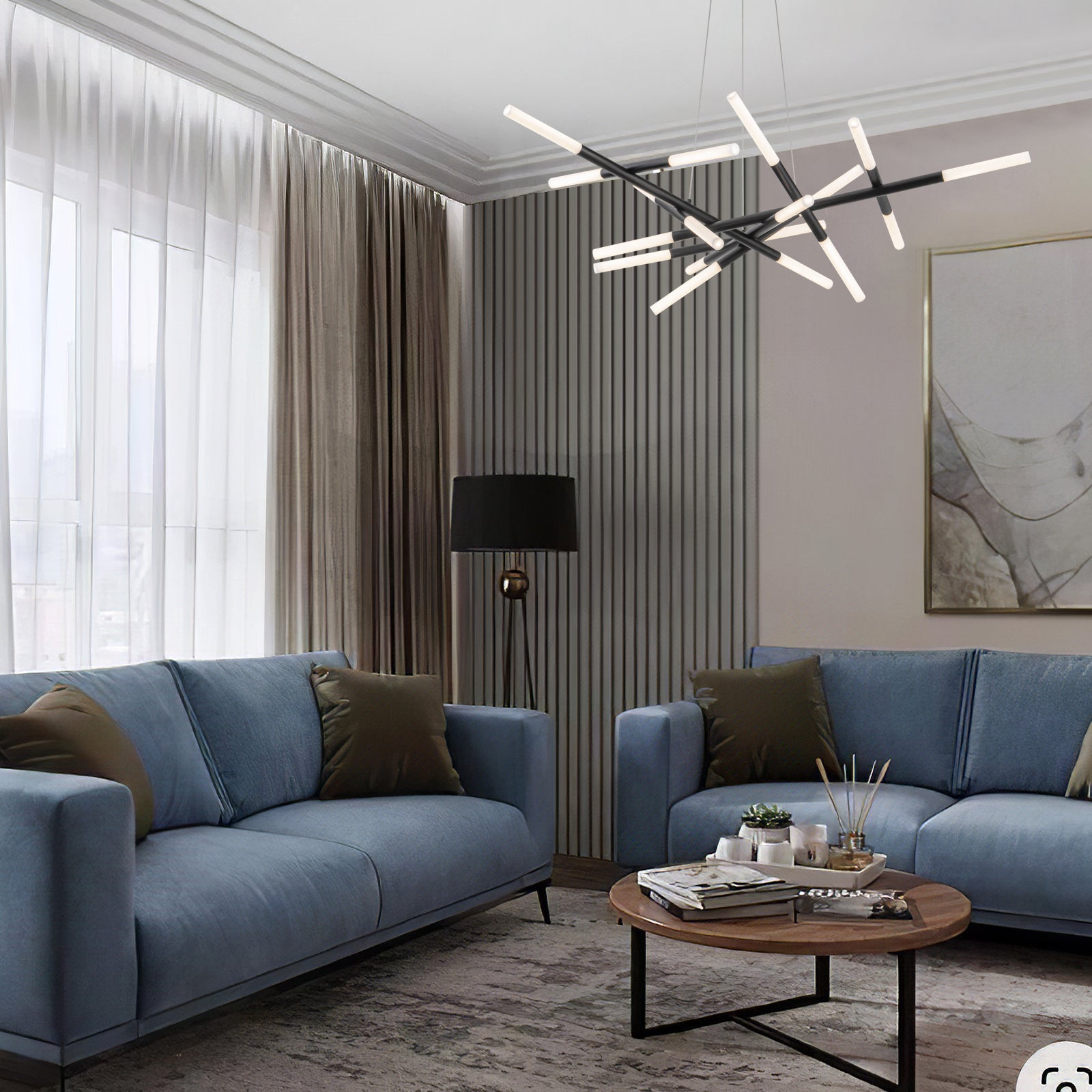 Modern Star Black LED Chandelier