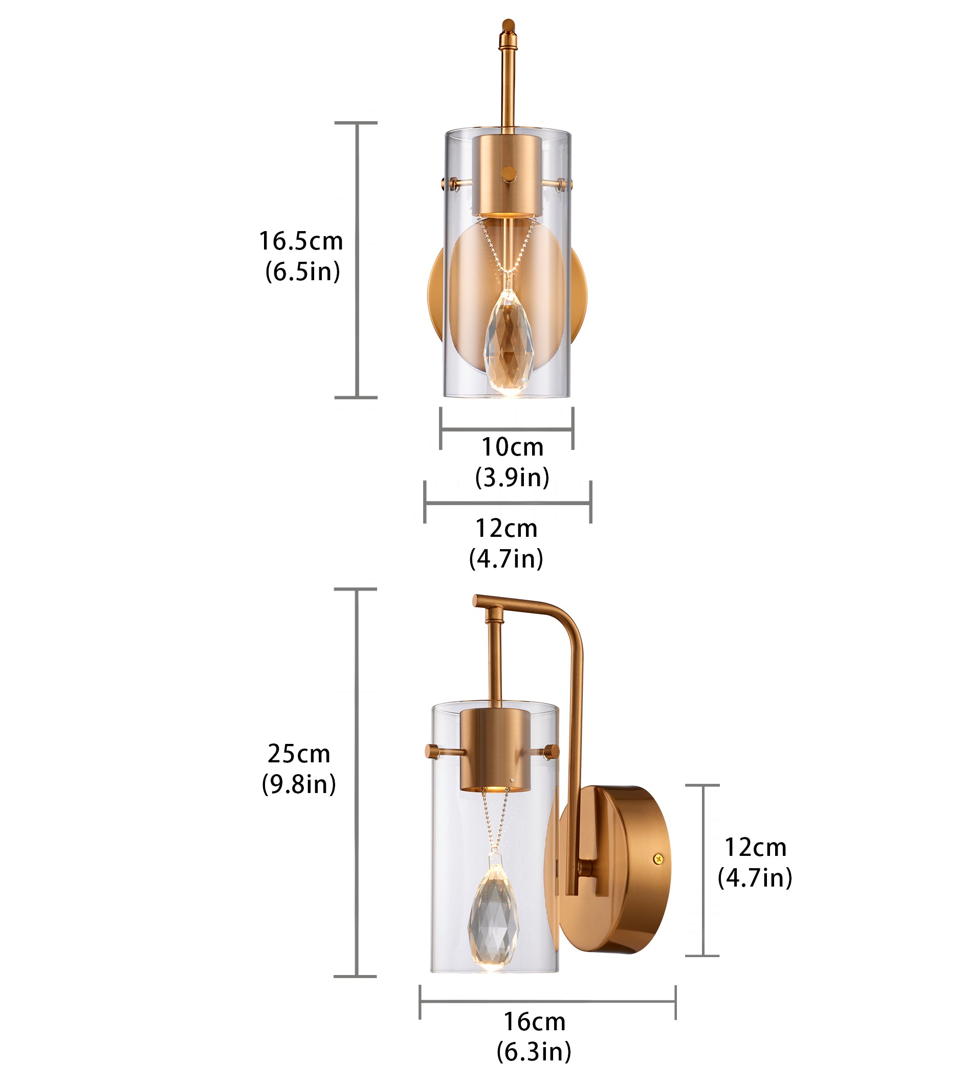 Fluer Brass Gold Wall Sconce