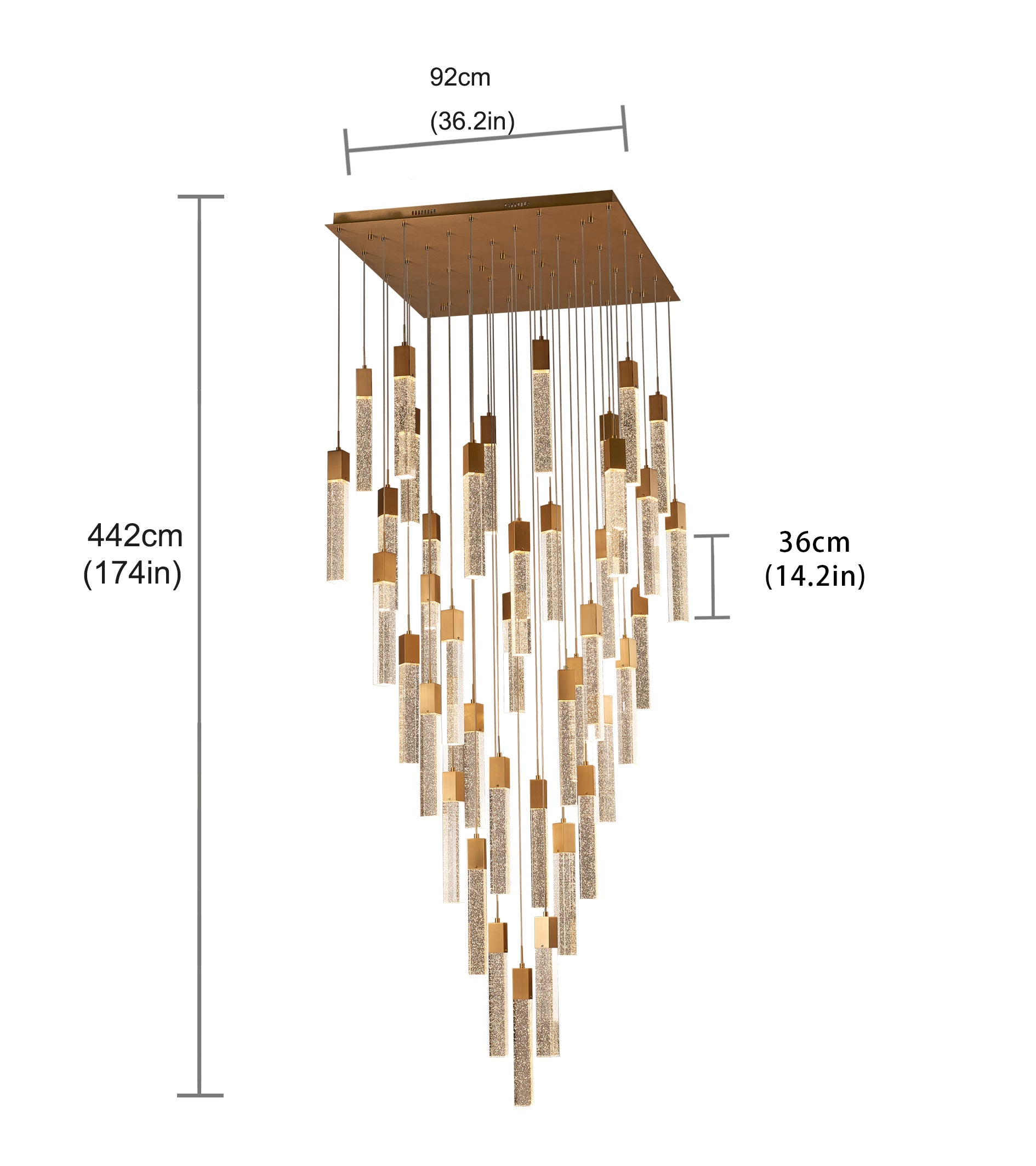 Athena 41 Light Gold chandelier Flush Mount