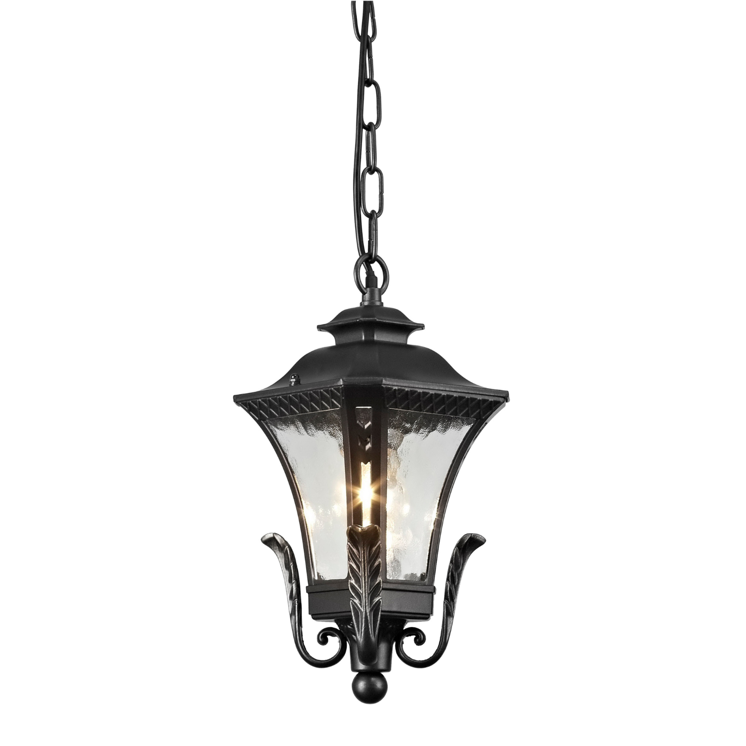 Leaf Black Hanging Outdoor Light