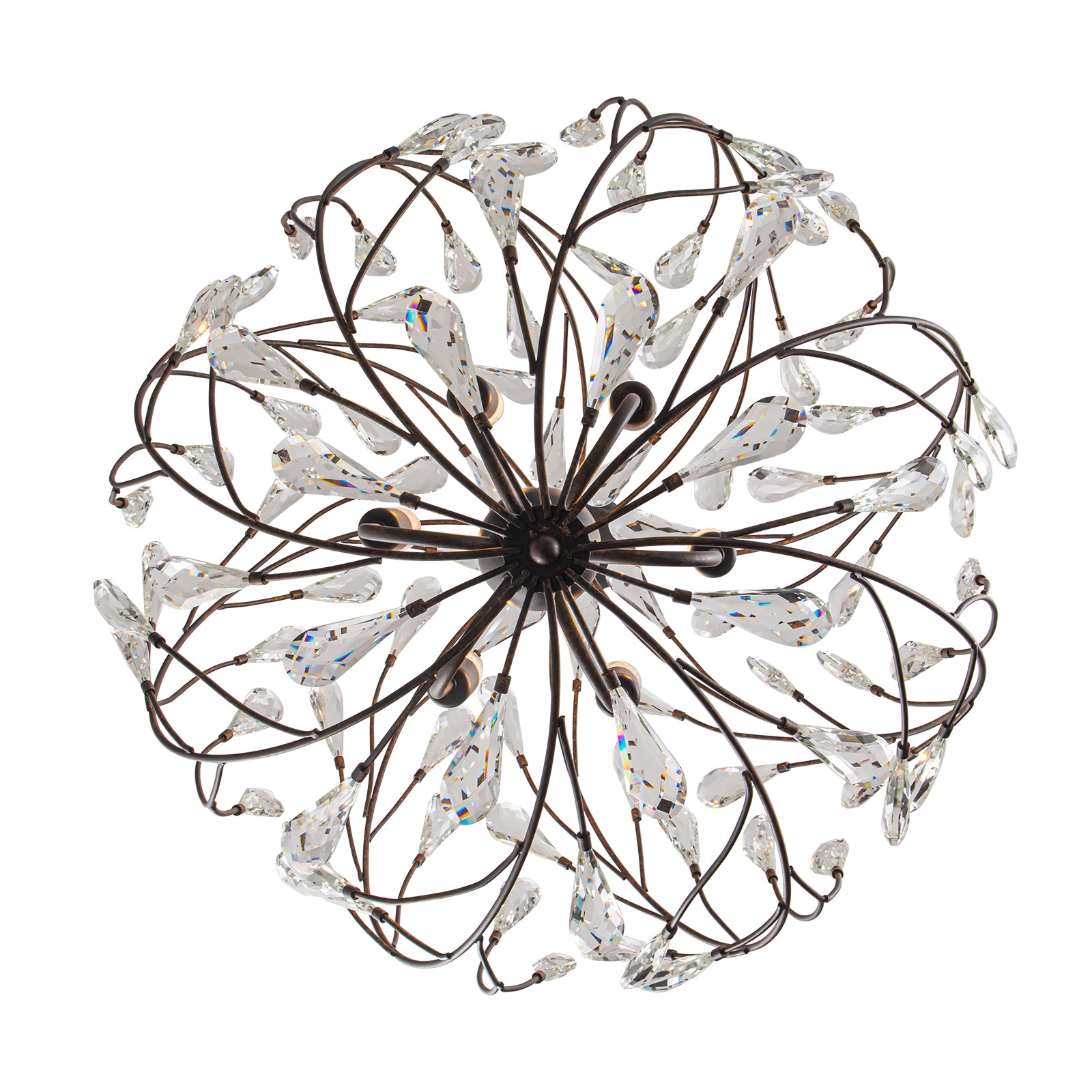 BRNO 6 Light Rust Round Pendant